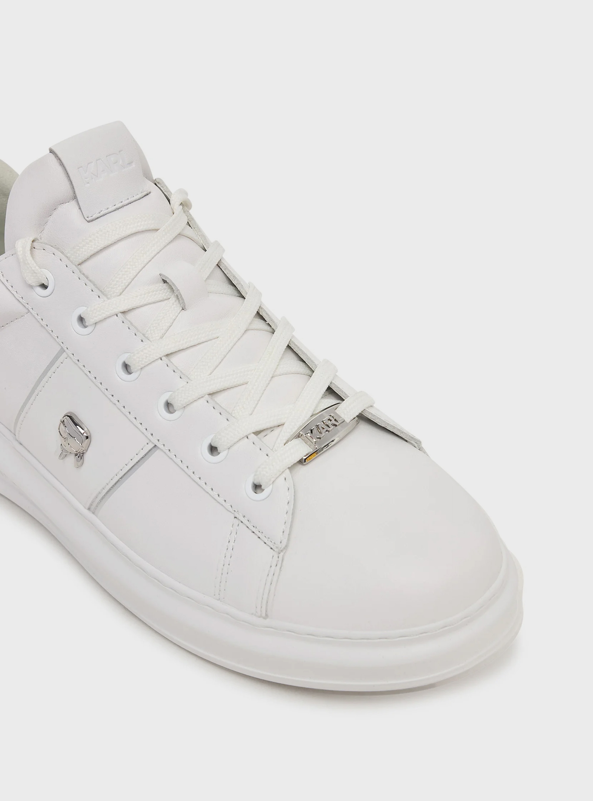 Karl Lagerfeld Kapri Mens Ikonik Pin Lo Lace Sneakers - White