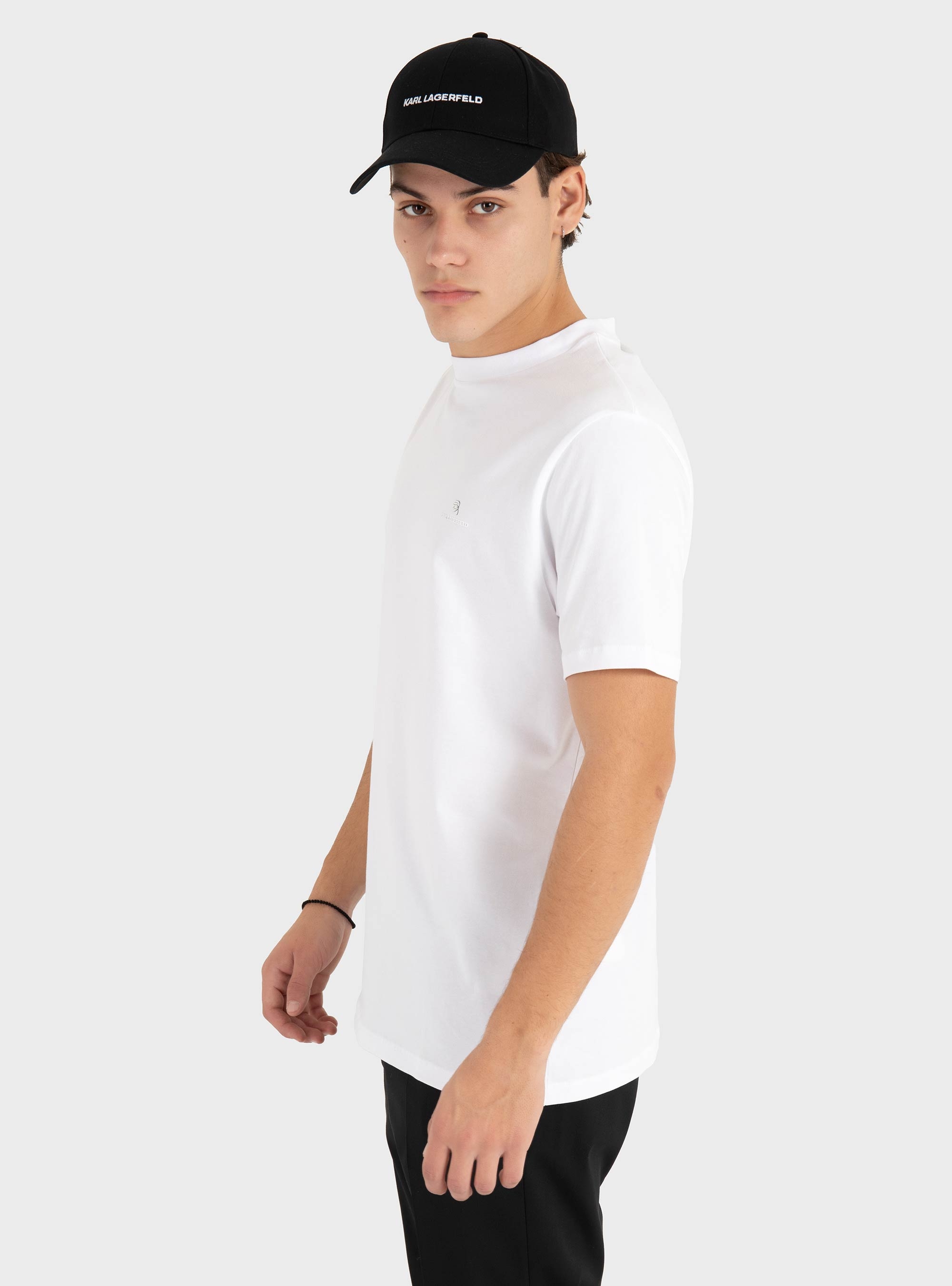 Karl Lagerfeld Micro Ikonik Logo T-Shirt - White