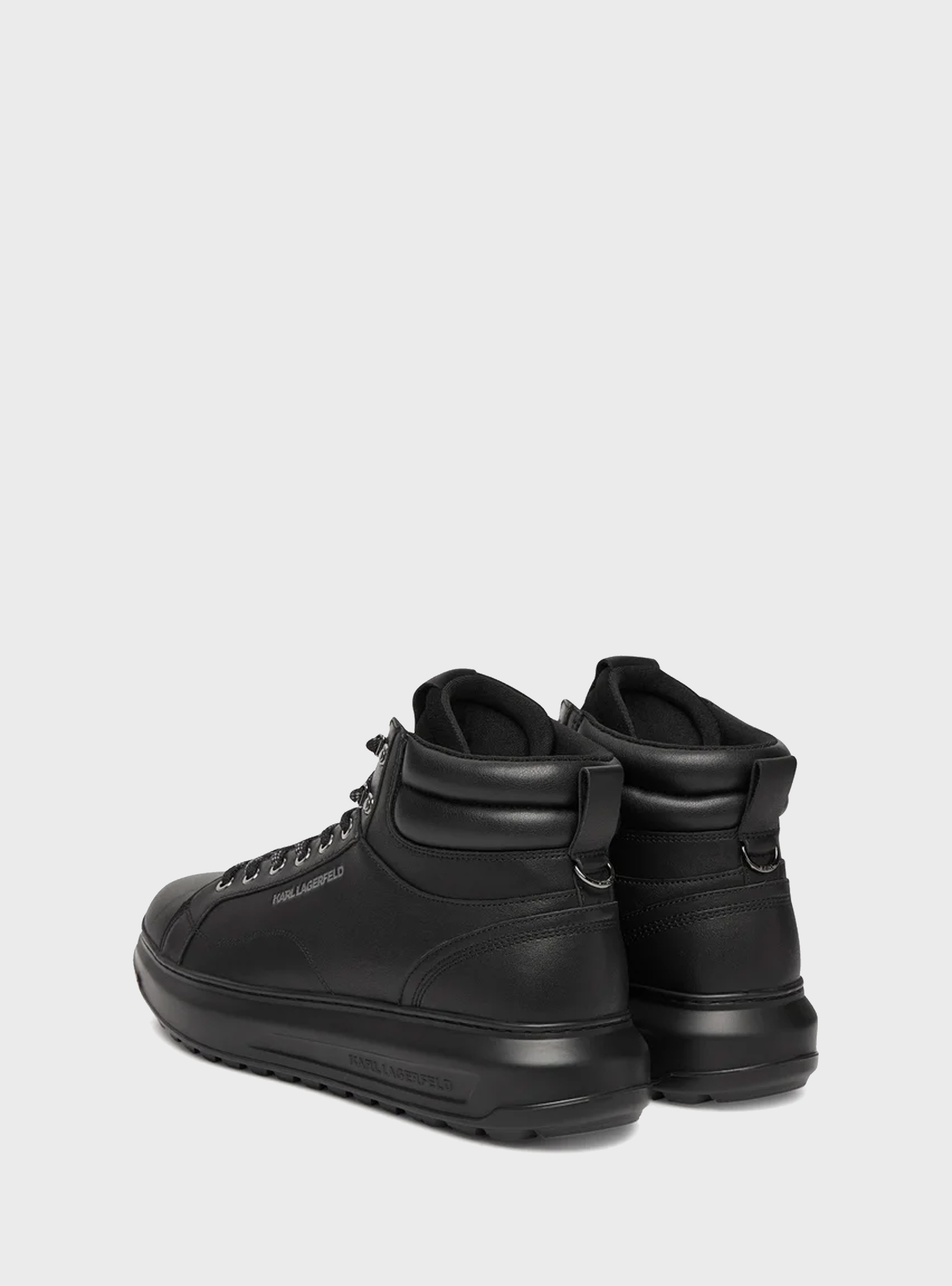 Karl Lagerfeld Kapri Lug Hiker Lace Hi Sneakers - Black