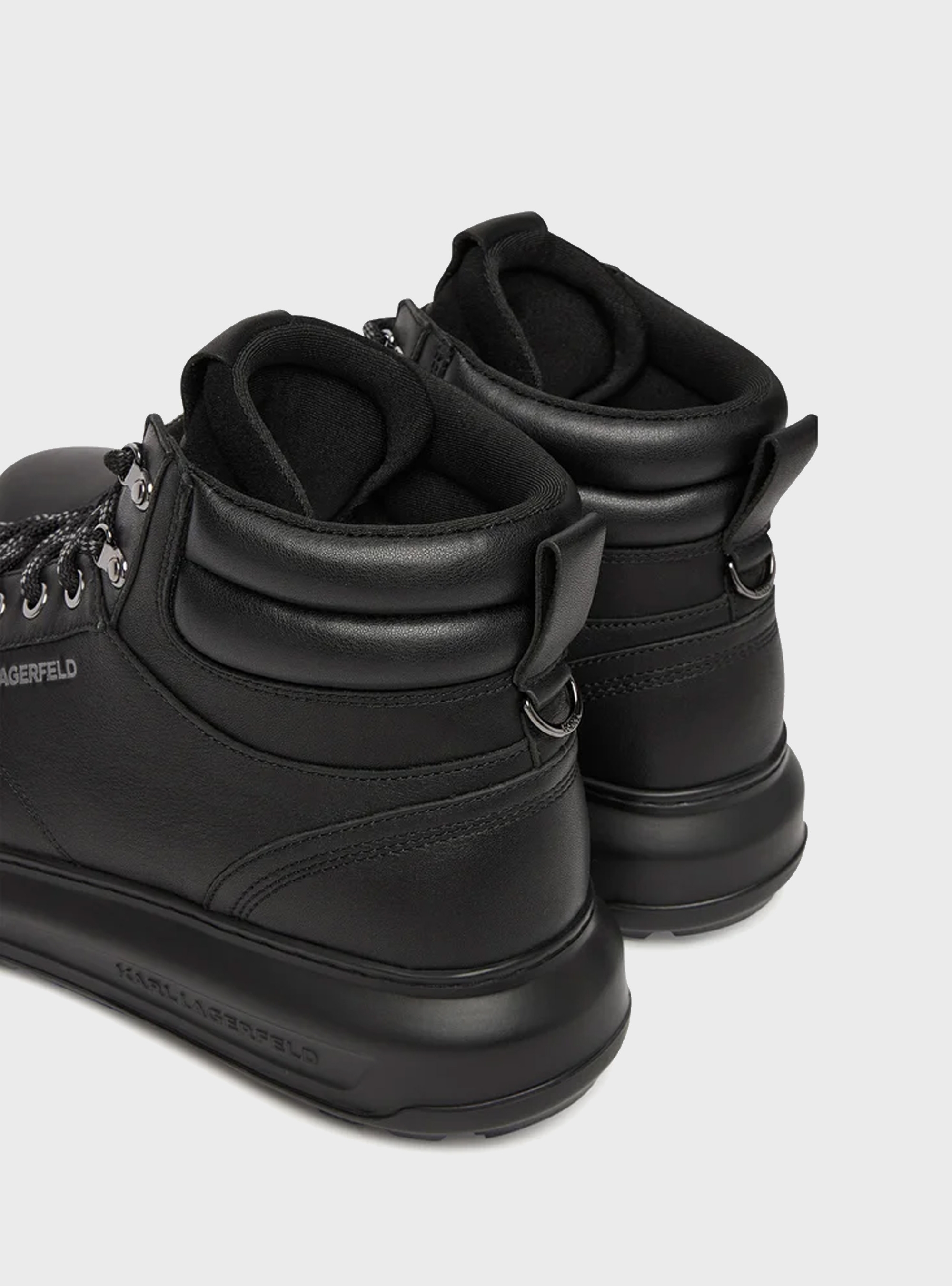 Karl Lagerfeld Kapri Lug Hiker Lace Hi Sneakers - Black