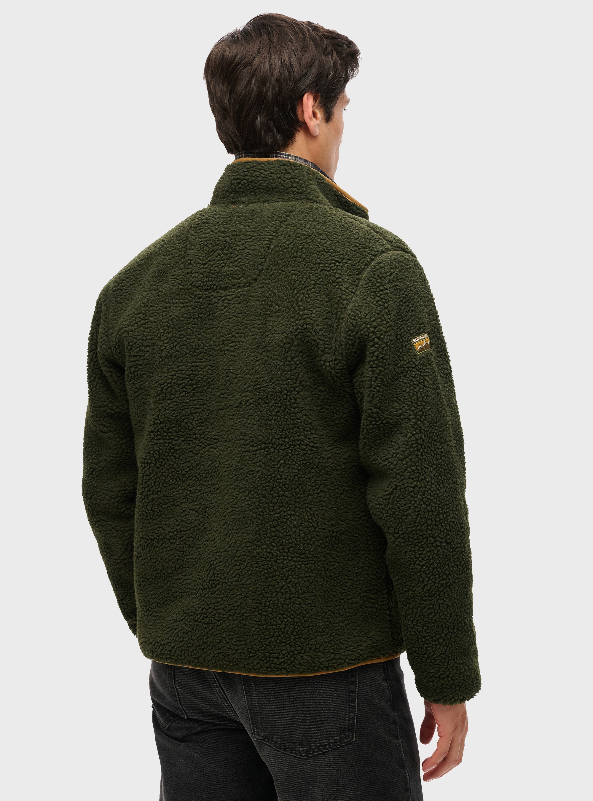 Superdry Outdoor Sherpa Fleece Jacket - Olive 