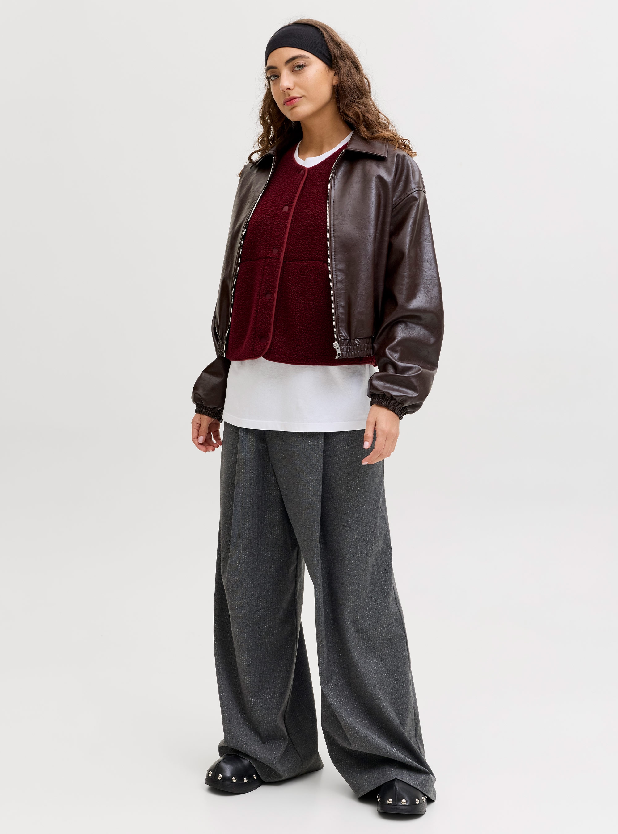 JJXX Vera Teddy Vest - Bordeaux