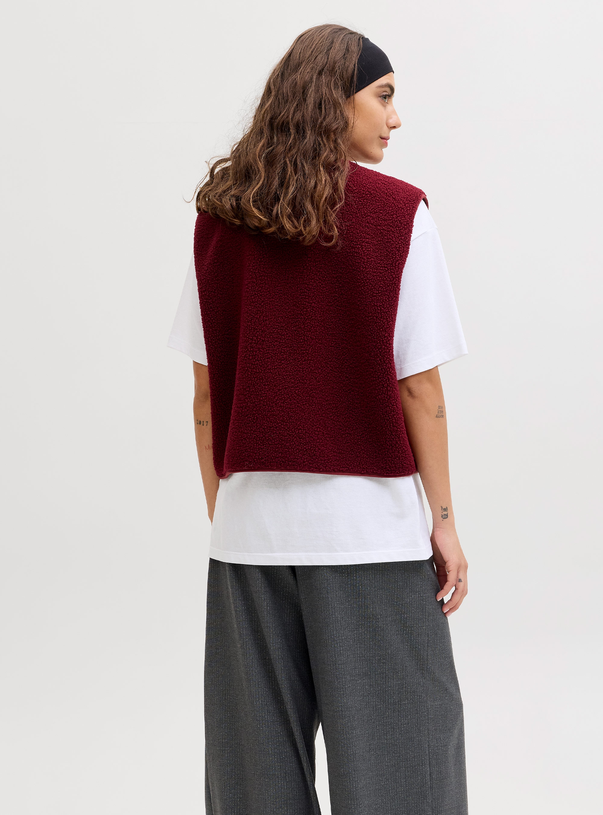 JJXX Vera Teddy Vest - Bordeaux
