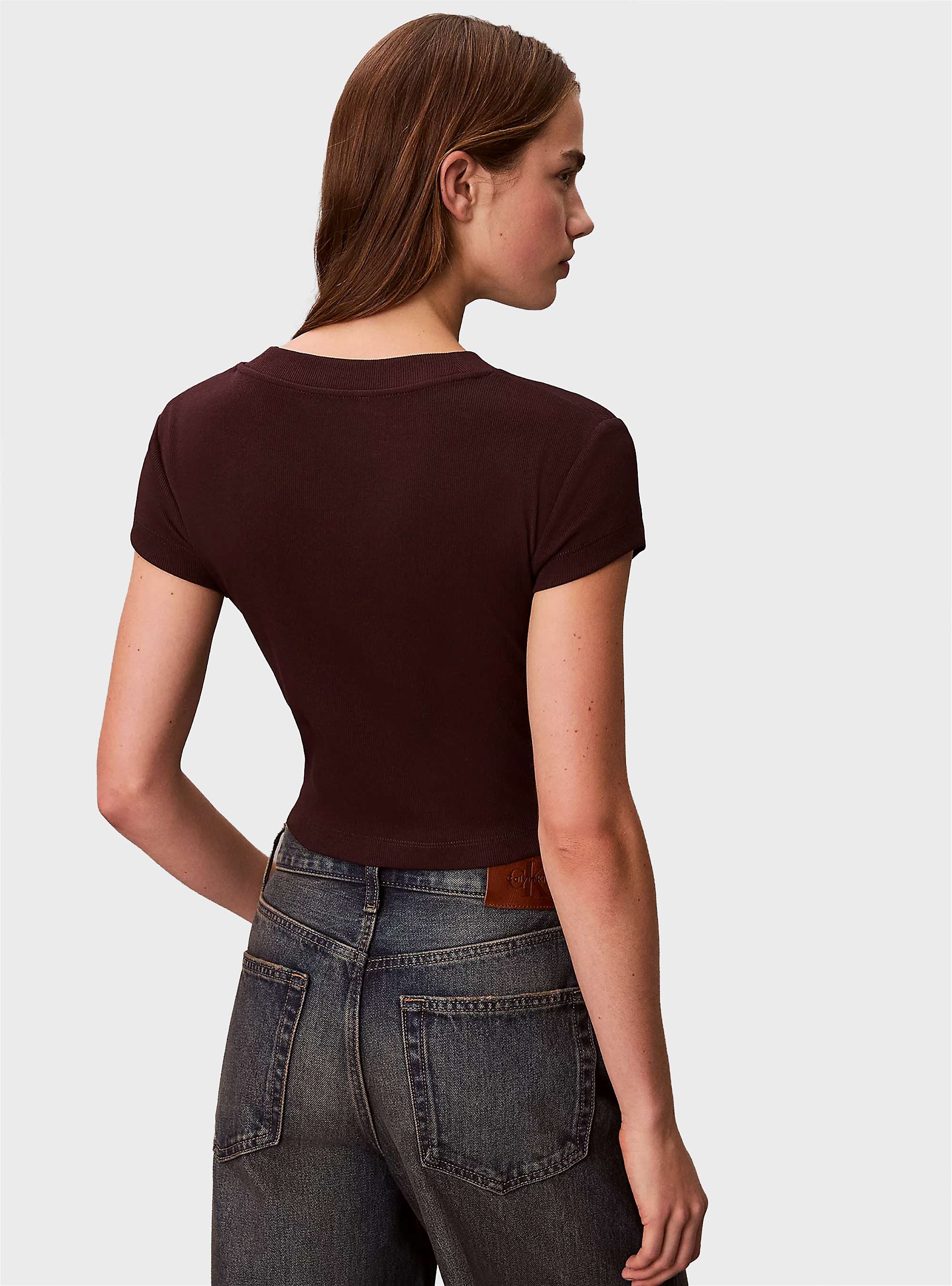 Calvin Klein Monologo Baby Tee - Brown
