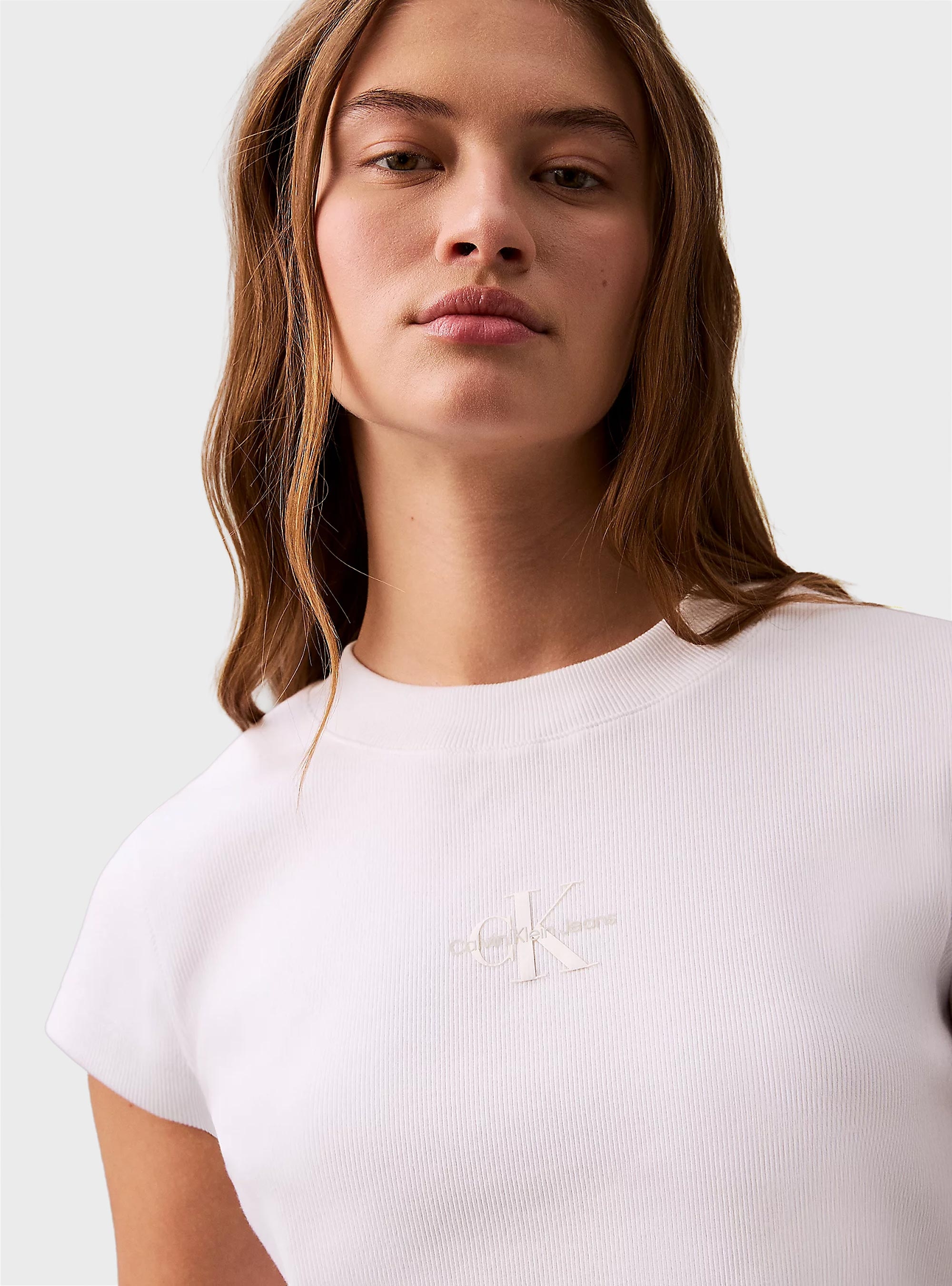 Calvin Klein Monologo Baby Tee - White