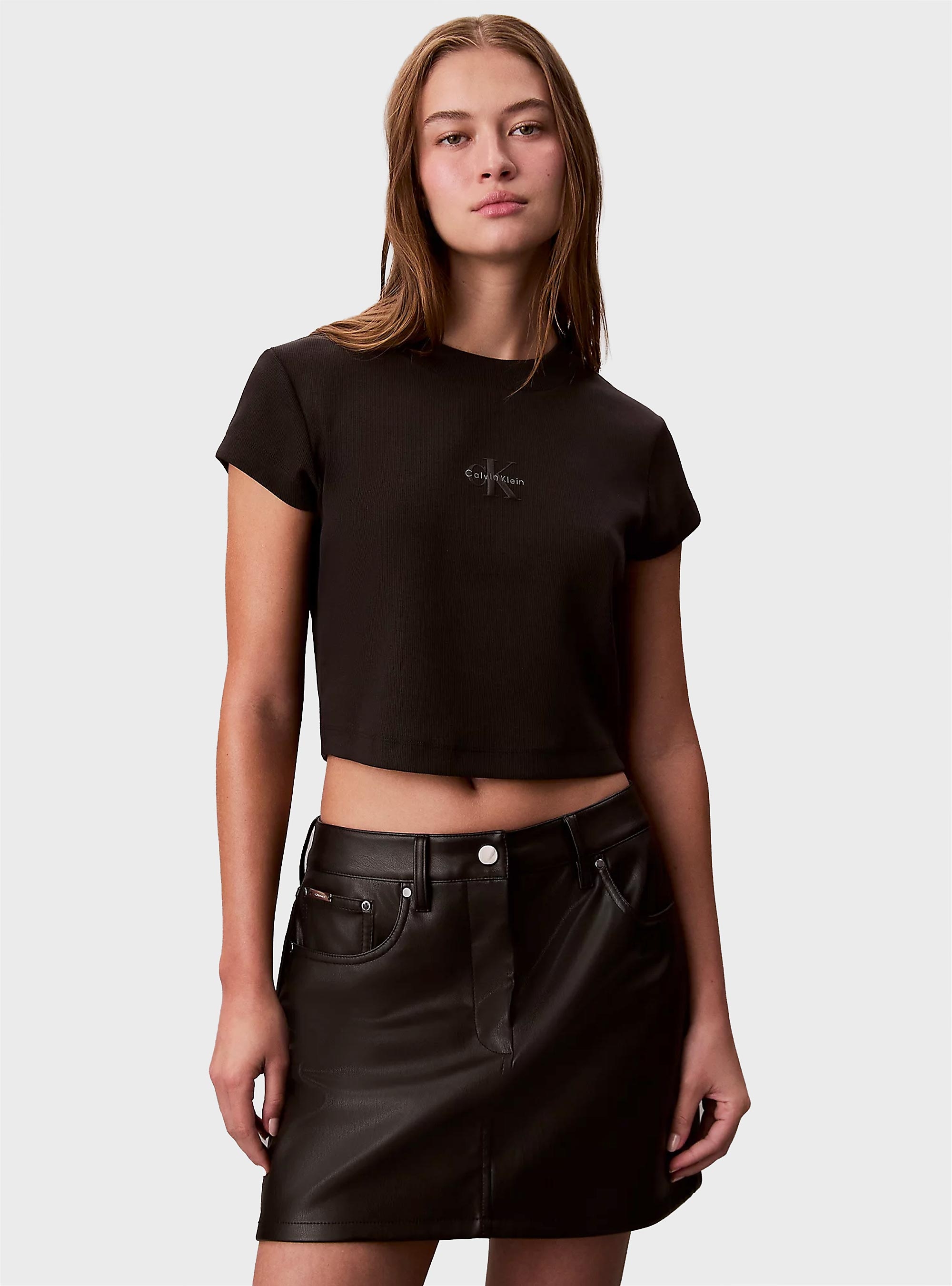 Calvin Klein Monologo Baby Tee - Black