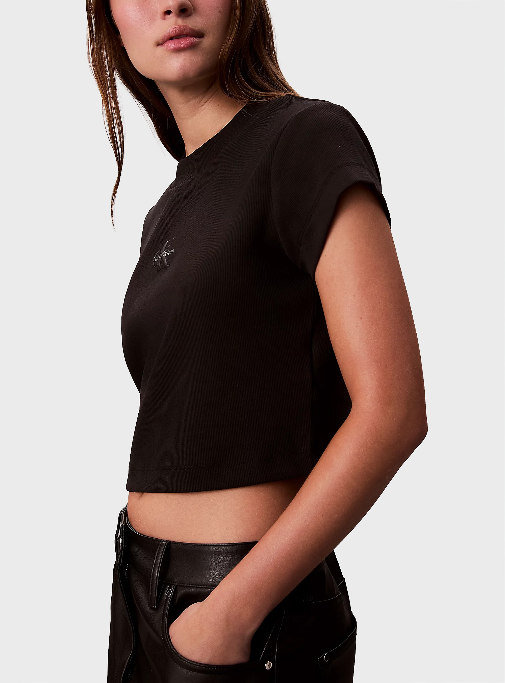 Calvin Klein Monologo Baby Tee - Black