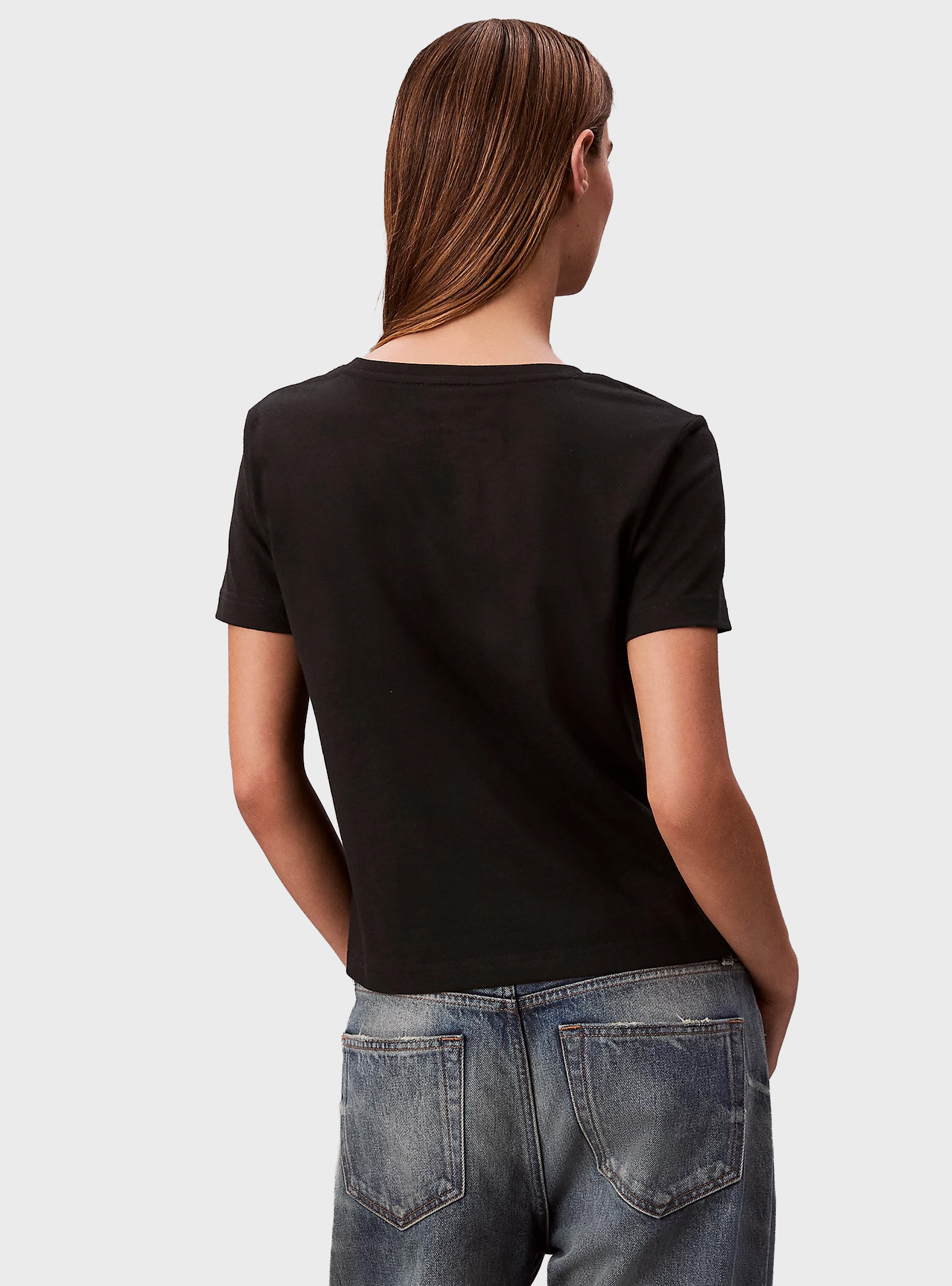 Calvin Klein Relaxed Monogram V-Neck T-shirt - Black