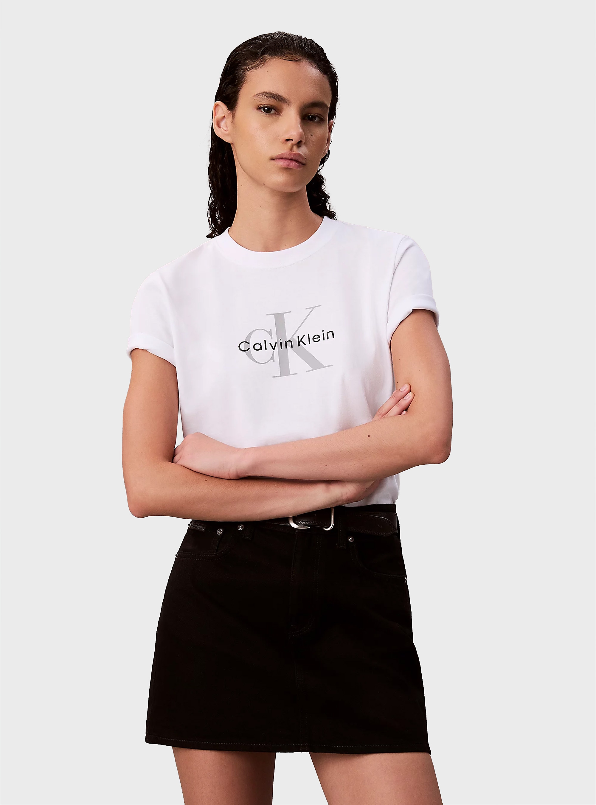 Calvin Klein Monogram Logo Tee - White