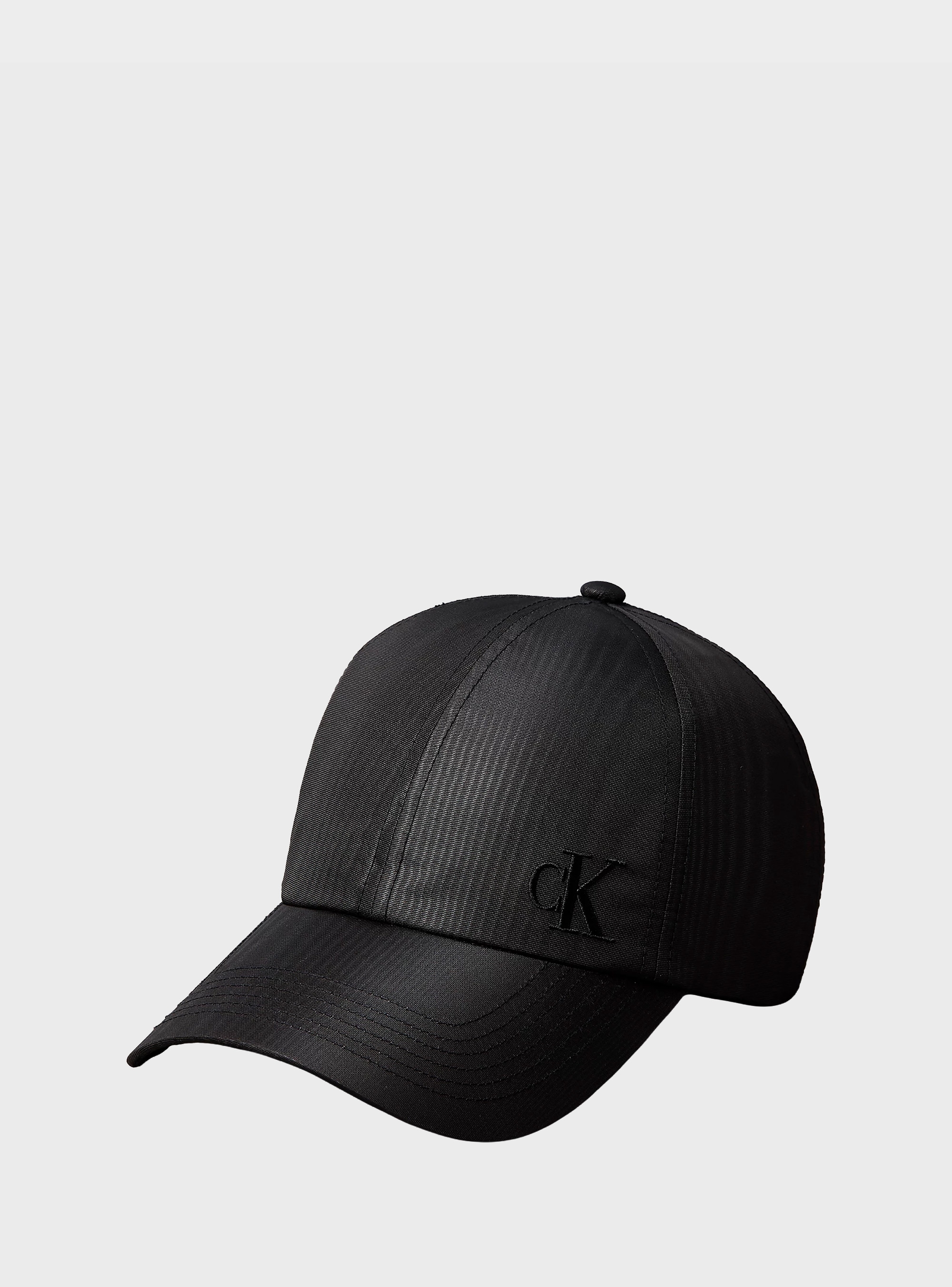 Calvin Klein Monogram Embroidery Moire Cap - Black
