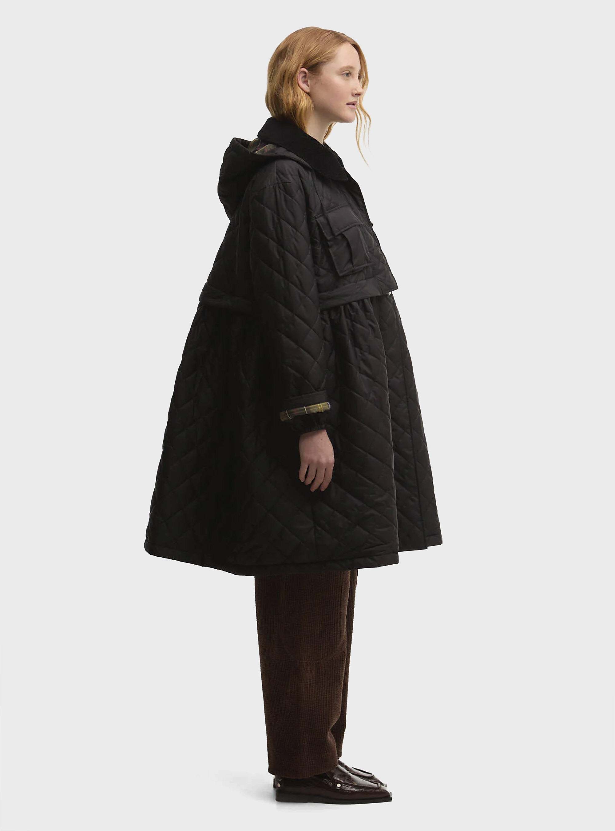 Barbour X Ganni Peplum Quilted Jacket - Black