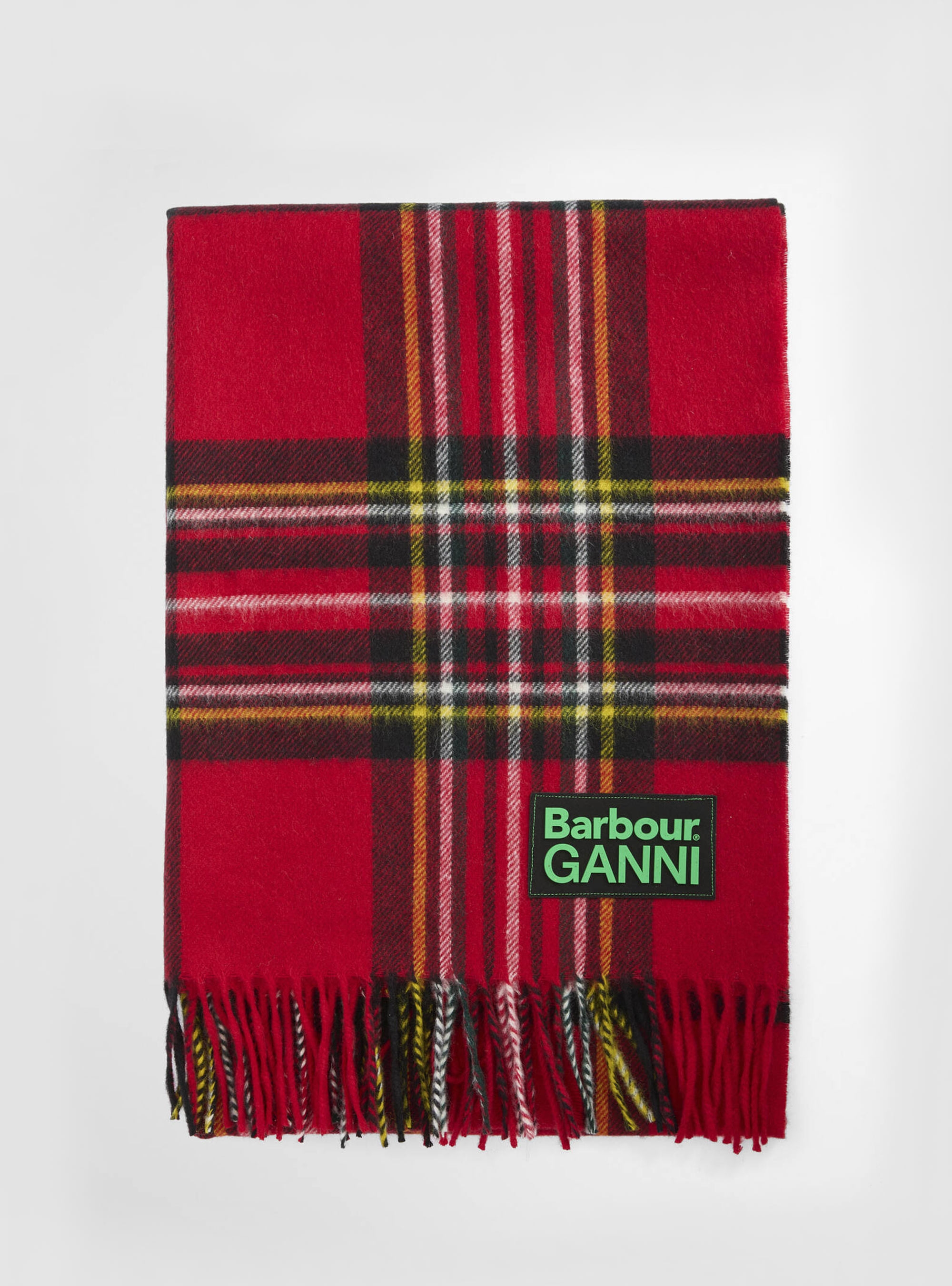 Barbour X Ganni Tartan Scarf - Red