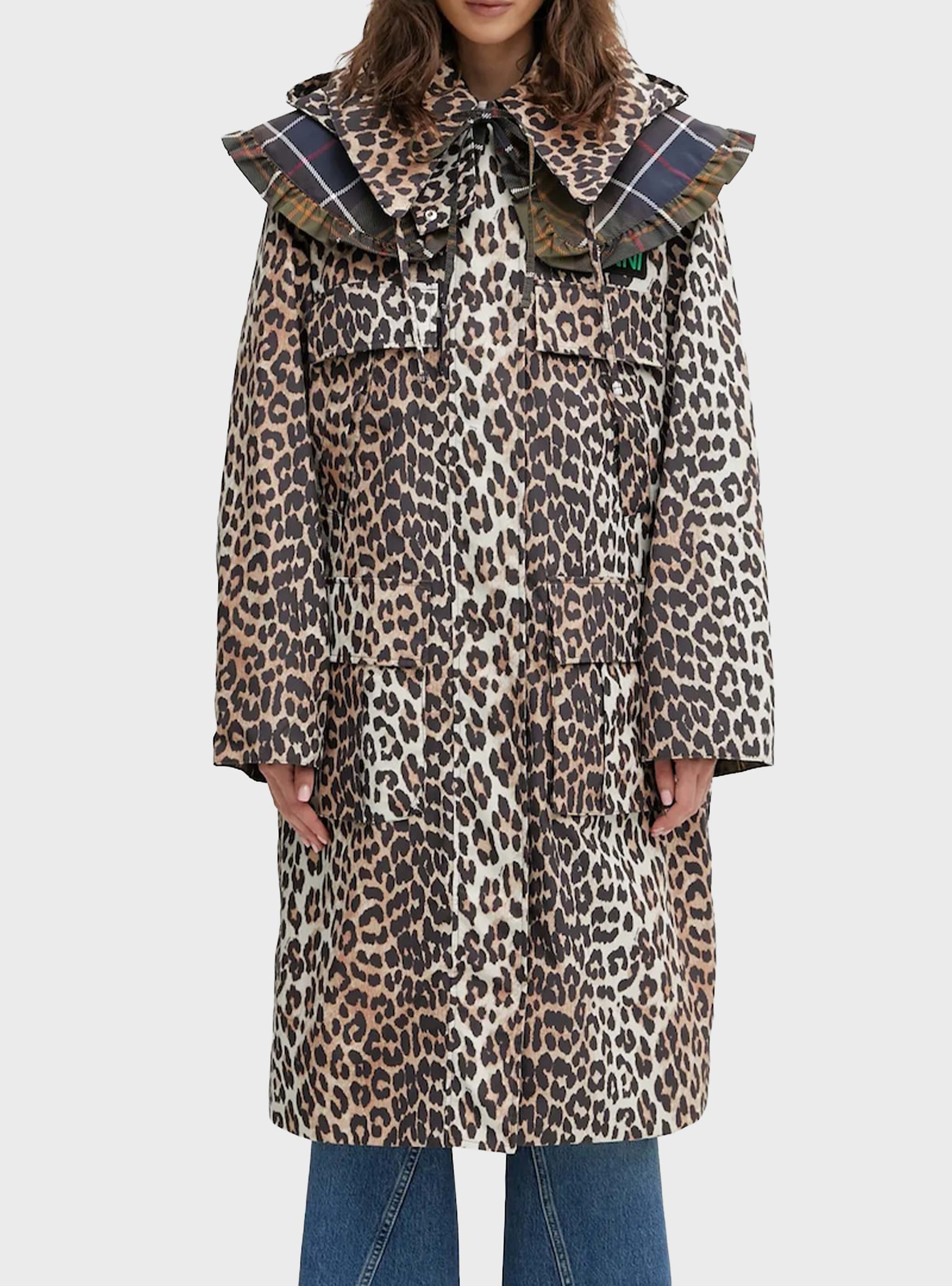 Barbour X Ganni Leopard Waterproof Parka Jacket - Leopard Print