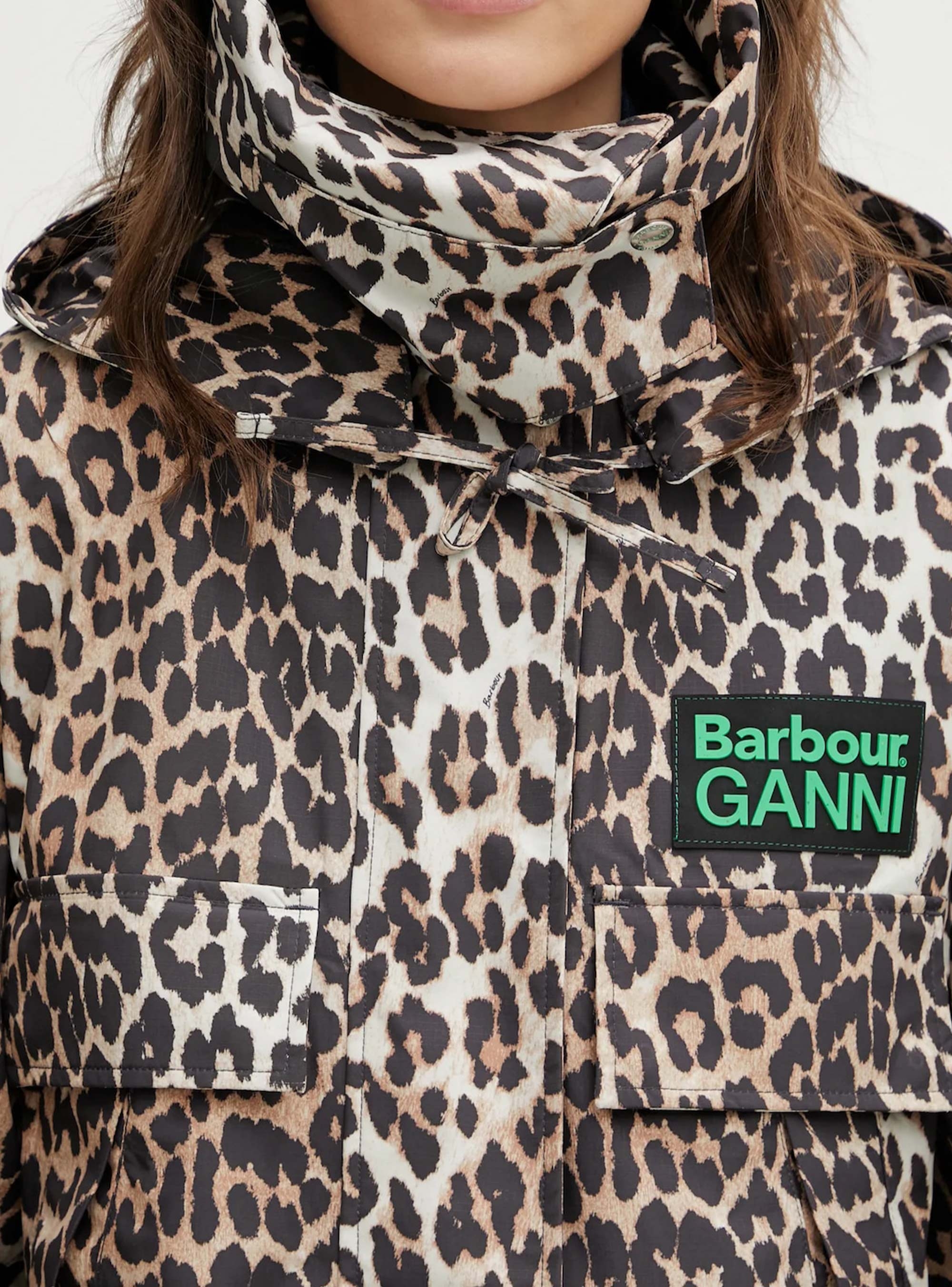 Barbour X Ganni Leopard Waterproof Parka Jacket - Leopard Print