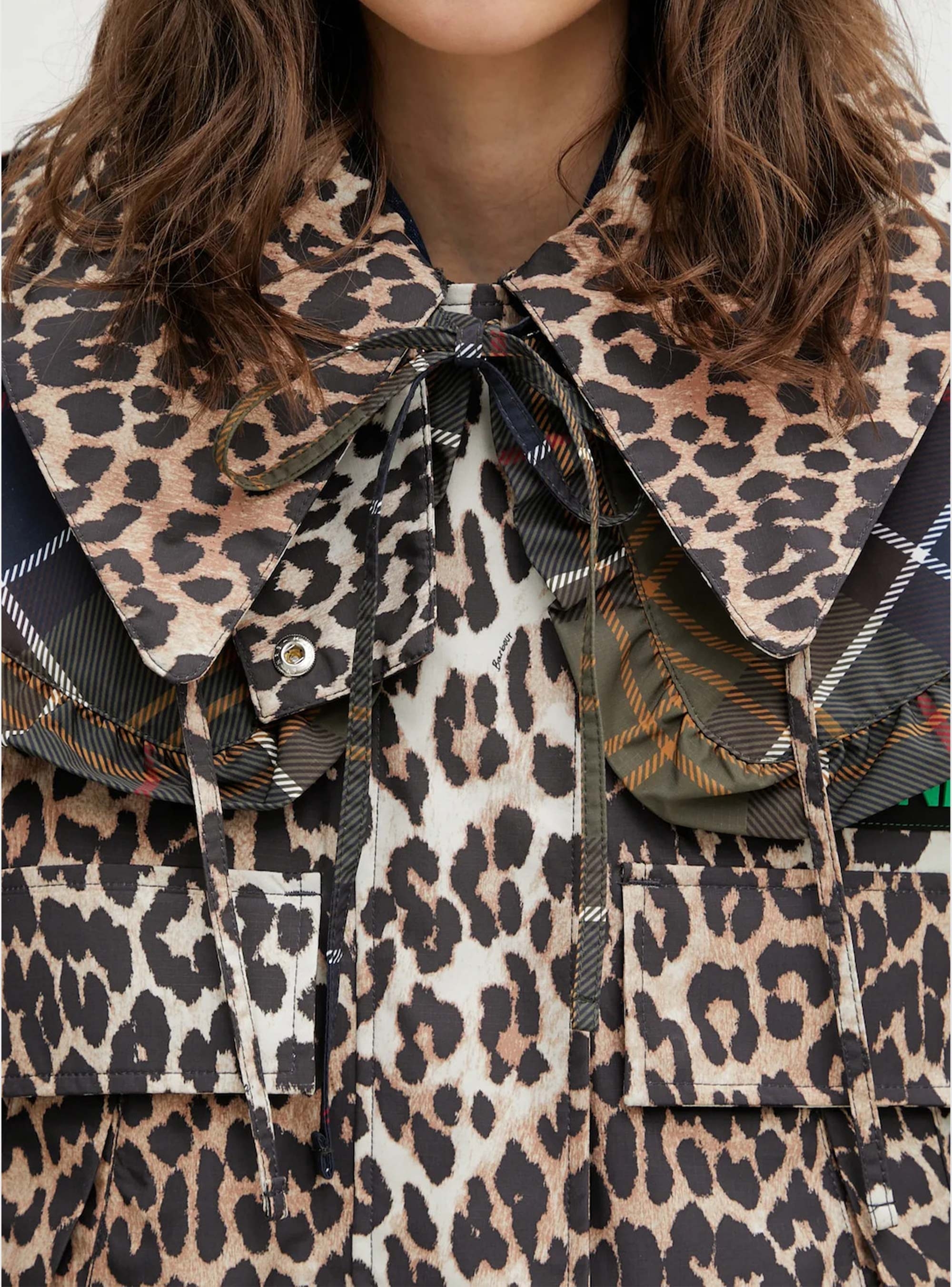 Barbour X Ganni Leopard Waterproof Parka Jacket - Leopard Print