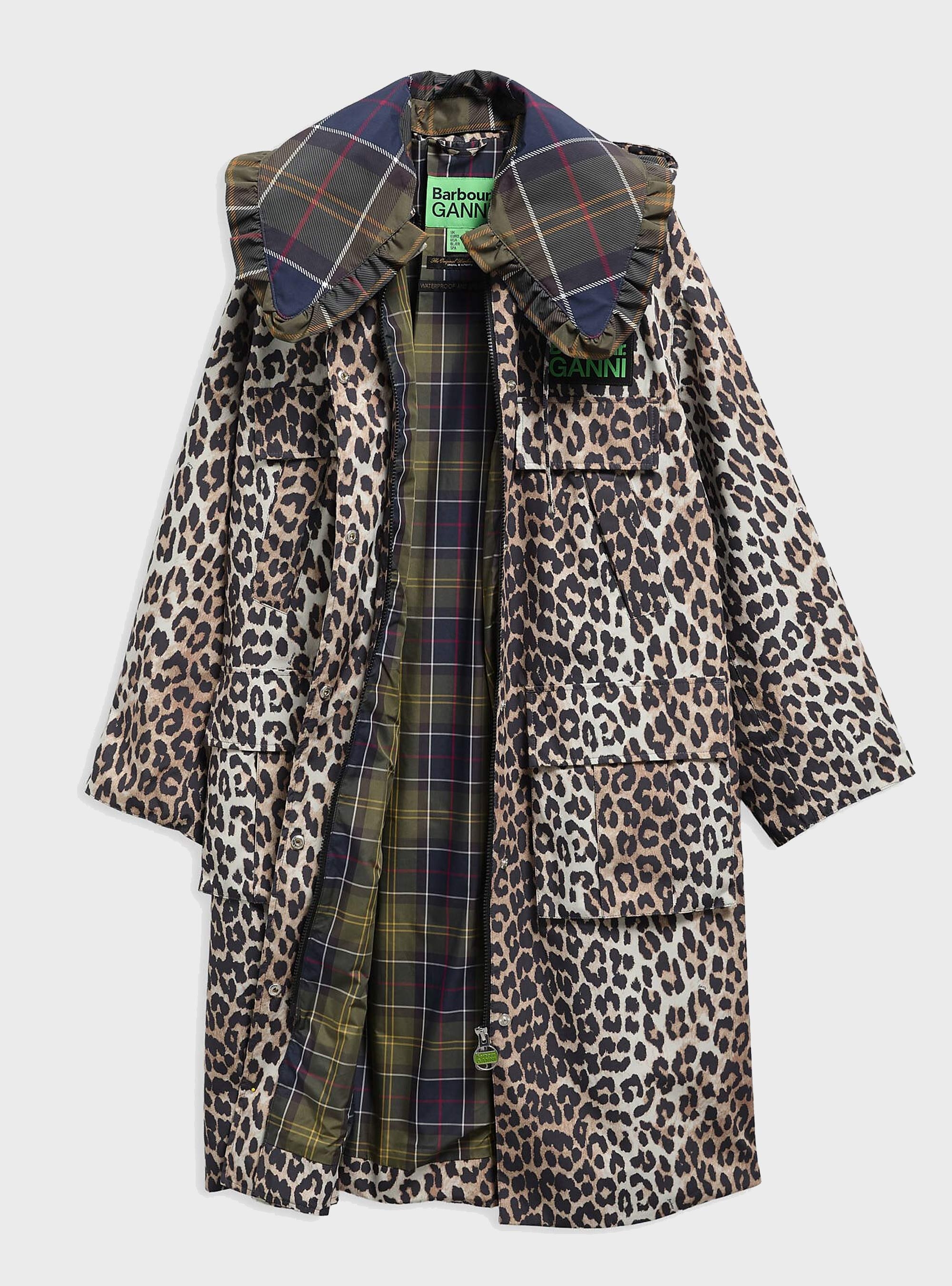 Barbour X Ganni Leopard Waterproof Parka Jacket - Leopard Print