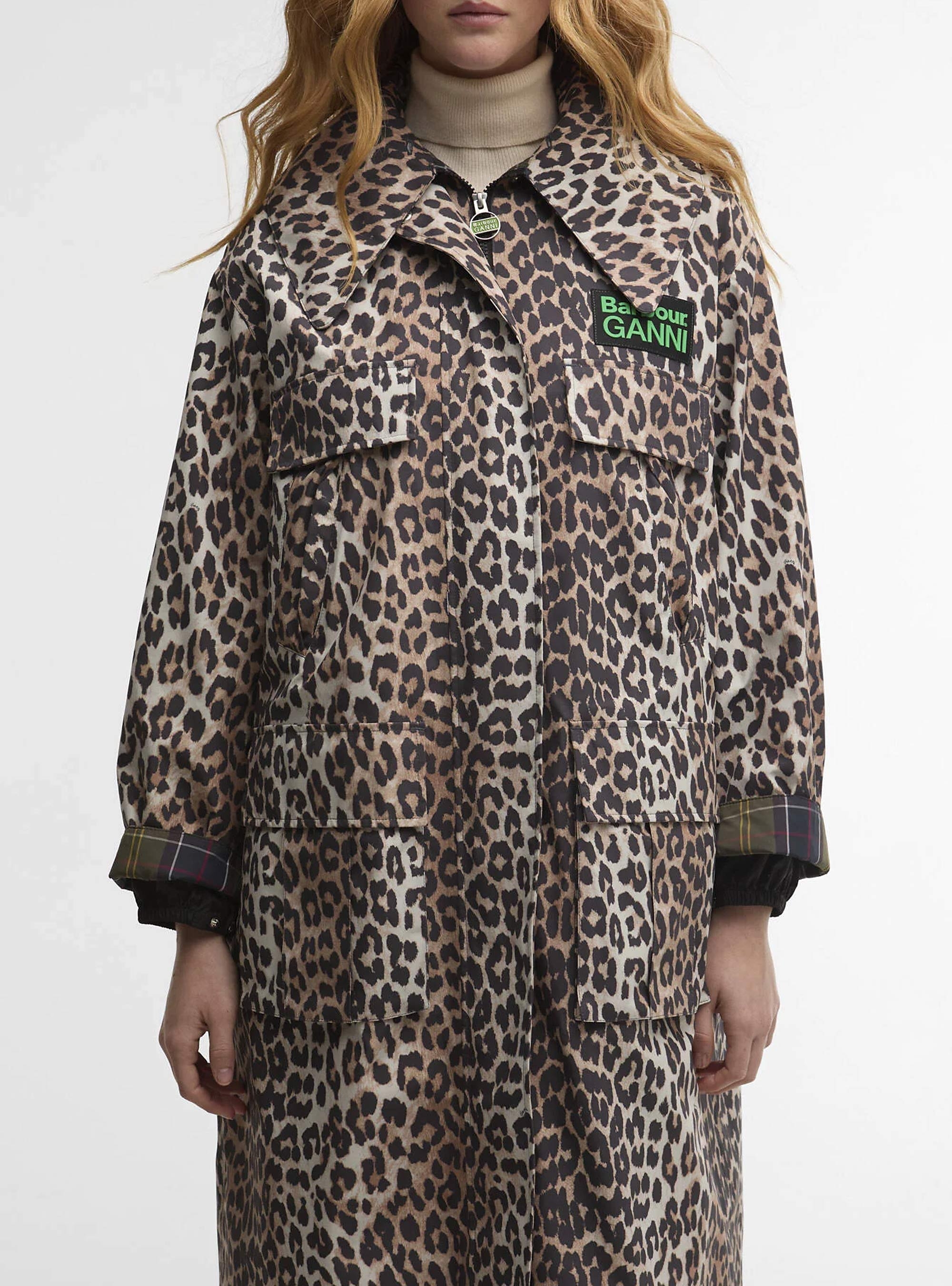 Barbour X Ganni Leopard Waterproof Parka Jacket - Leopard Print