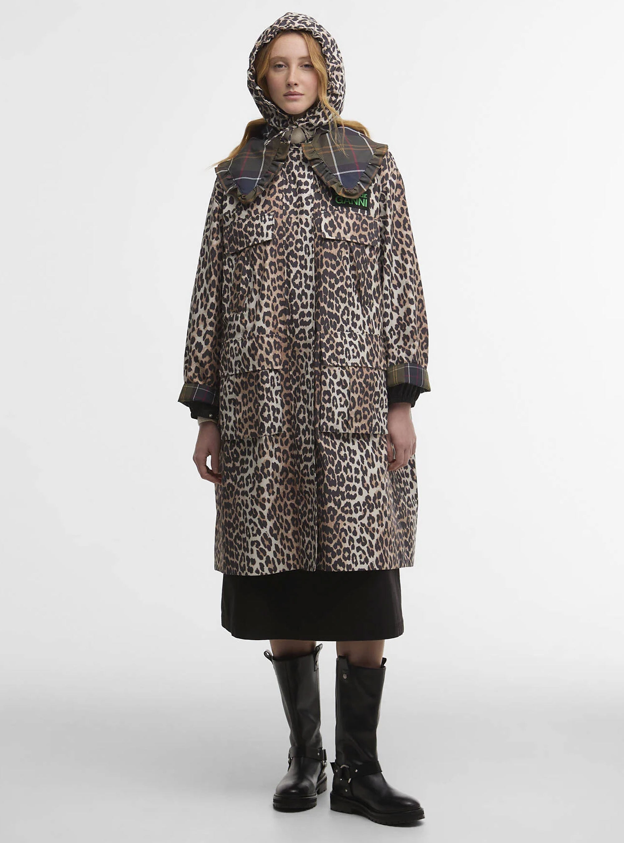 Barbour X Ganni Leopard Waterproof Parka Jacket - Leopard Print
