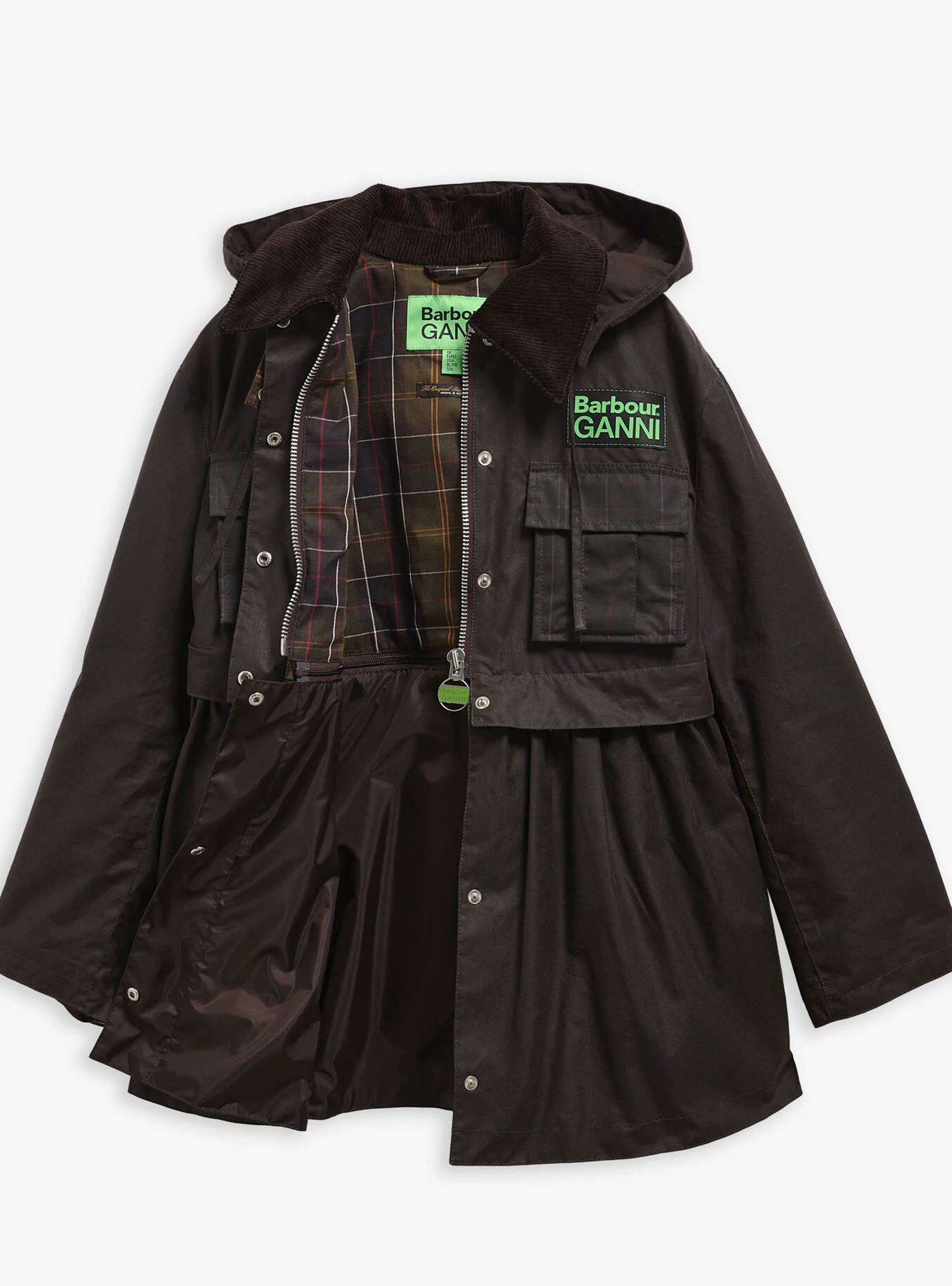 Barbour X Ganni Peplum Wax - Brown
