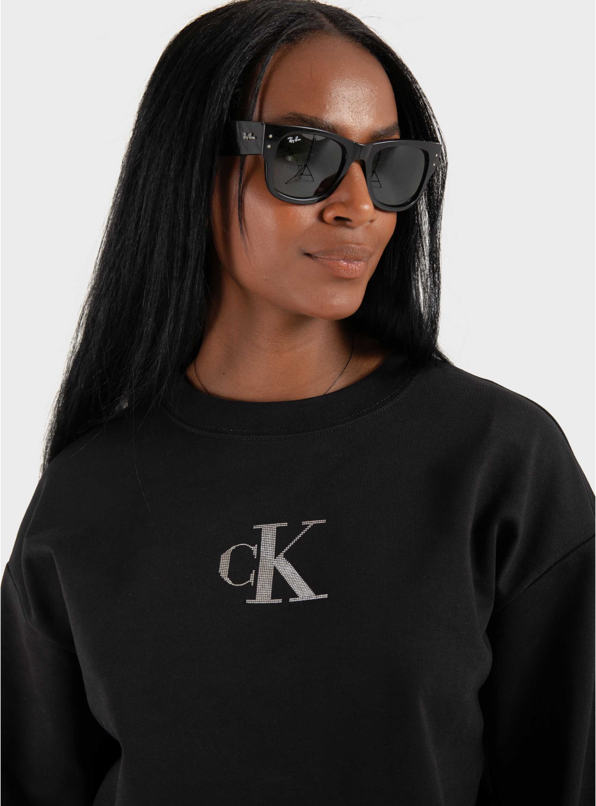 Calvin Klein CLASSIC FOIL CREWNK SWEATSHIRT - Black