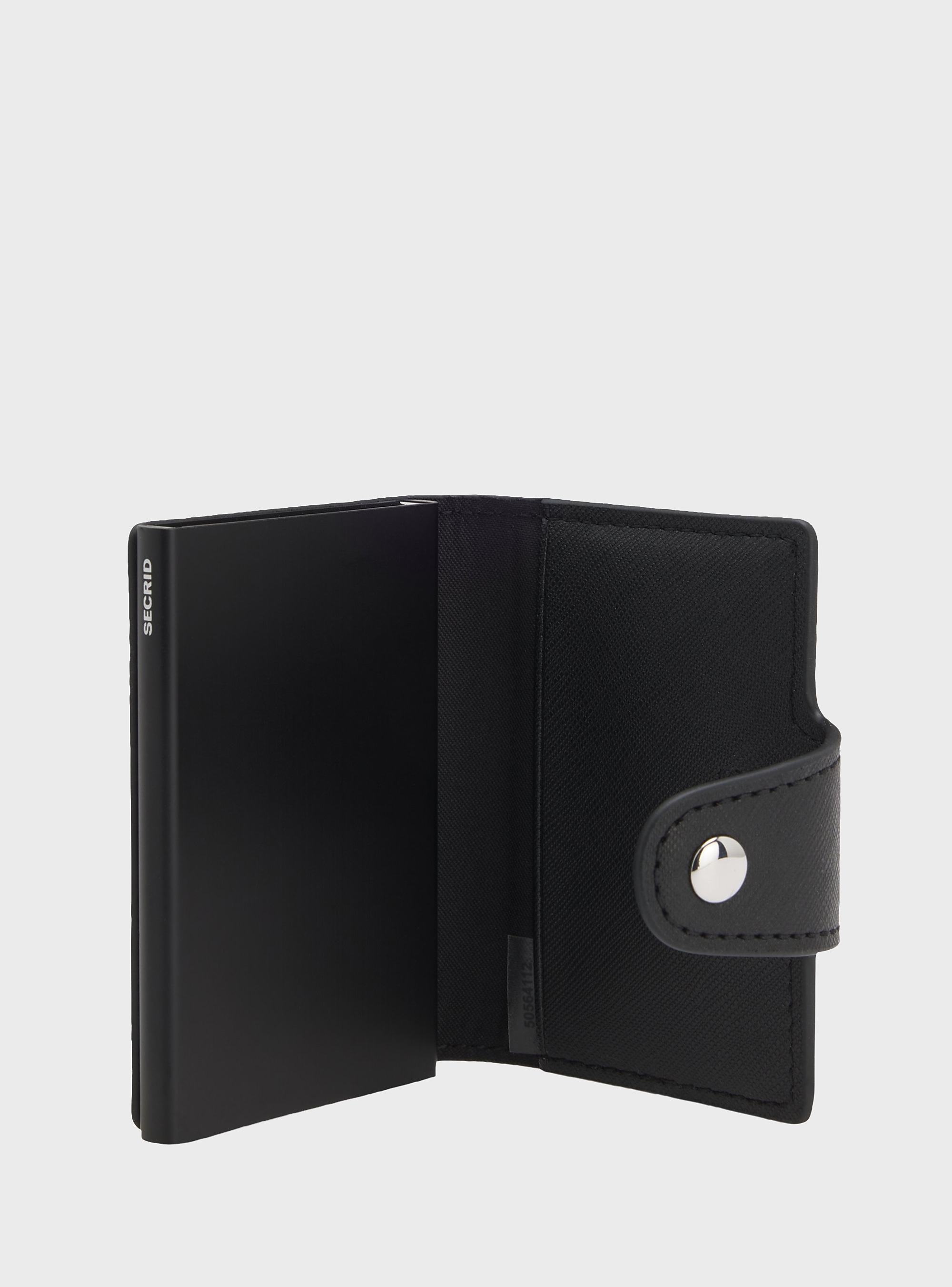 BOSS Structured Card Holder With Press-Stud Closure Zair_Secrid - Black