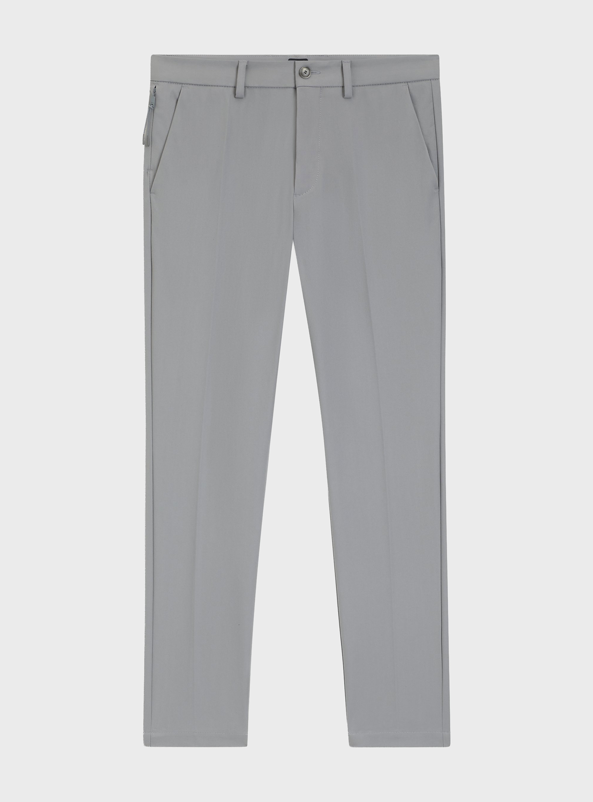 BOSS Slim-Fit Trousers In Cotton-Blend Twill P-Kaiton1-Zip - Light Grey