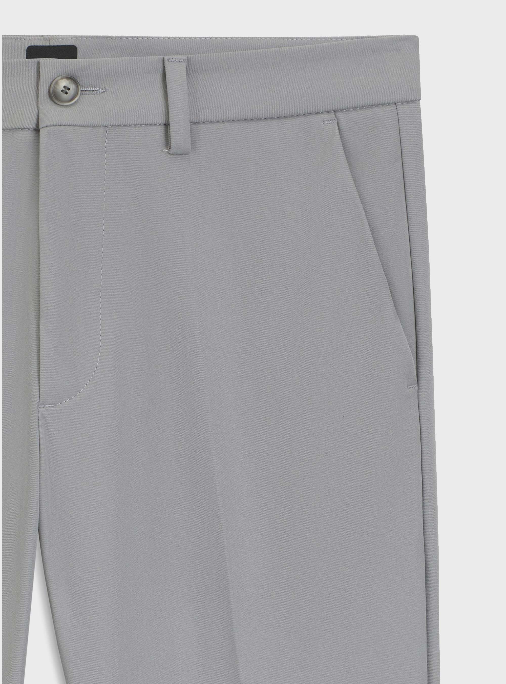 BOSS Slim-Fit Trousers In Cotton-Blend Twill P-Kaiton1-Zip - Light Grey