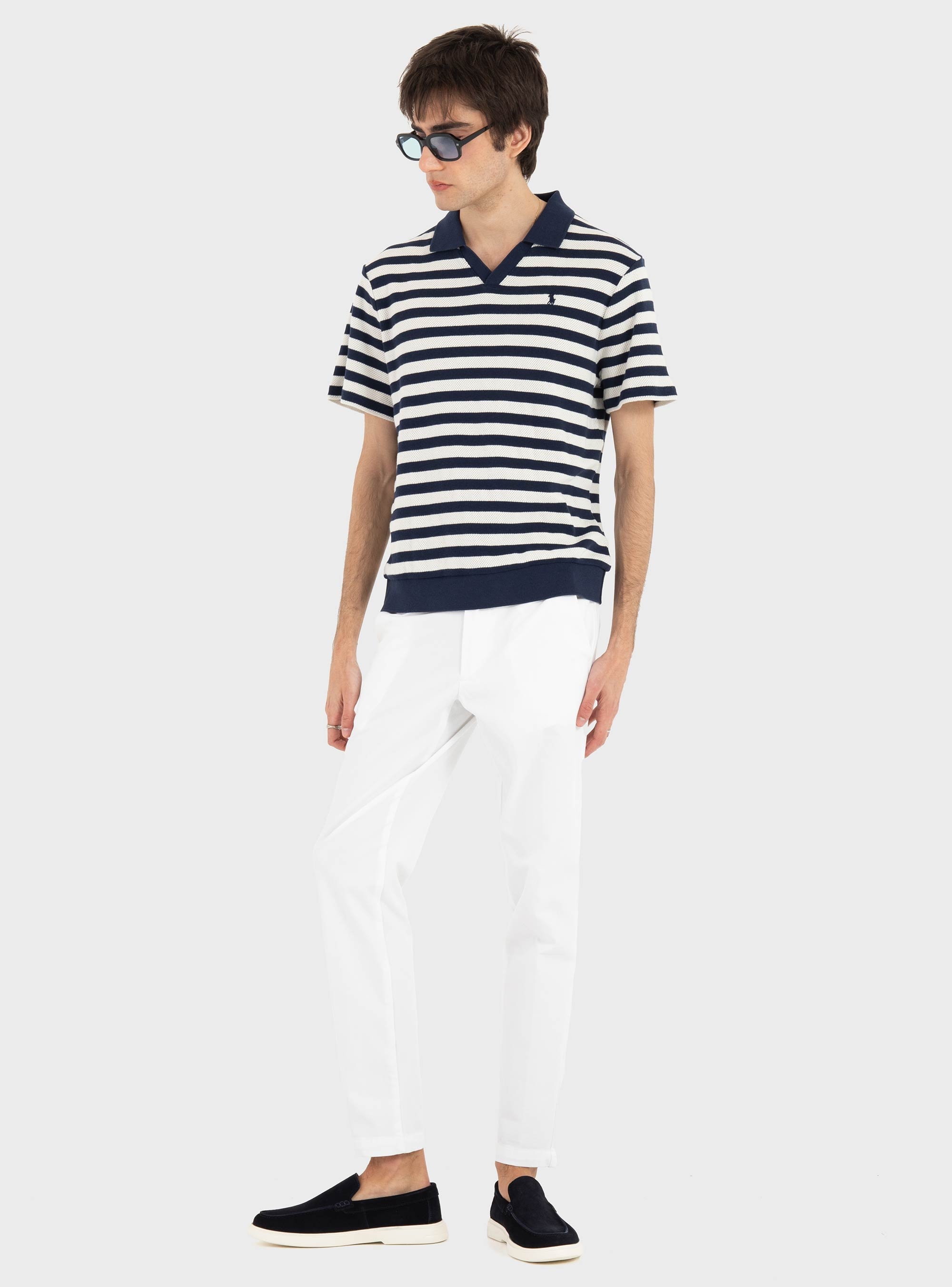 BOSS Slim-Fit Trousers In Cotton-Blend Twill P-Kaiton1-Zip - White