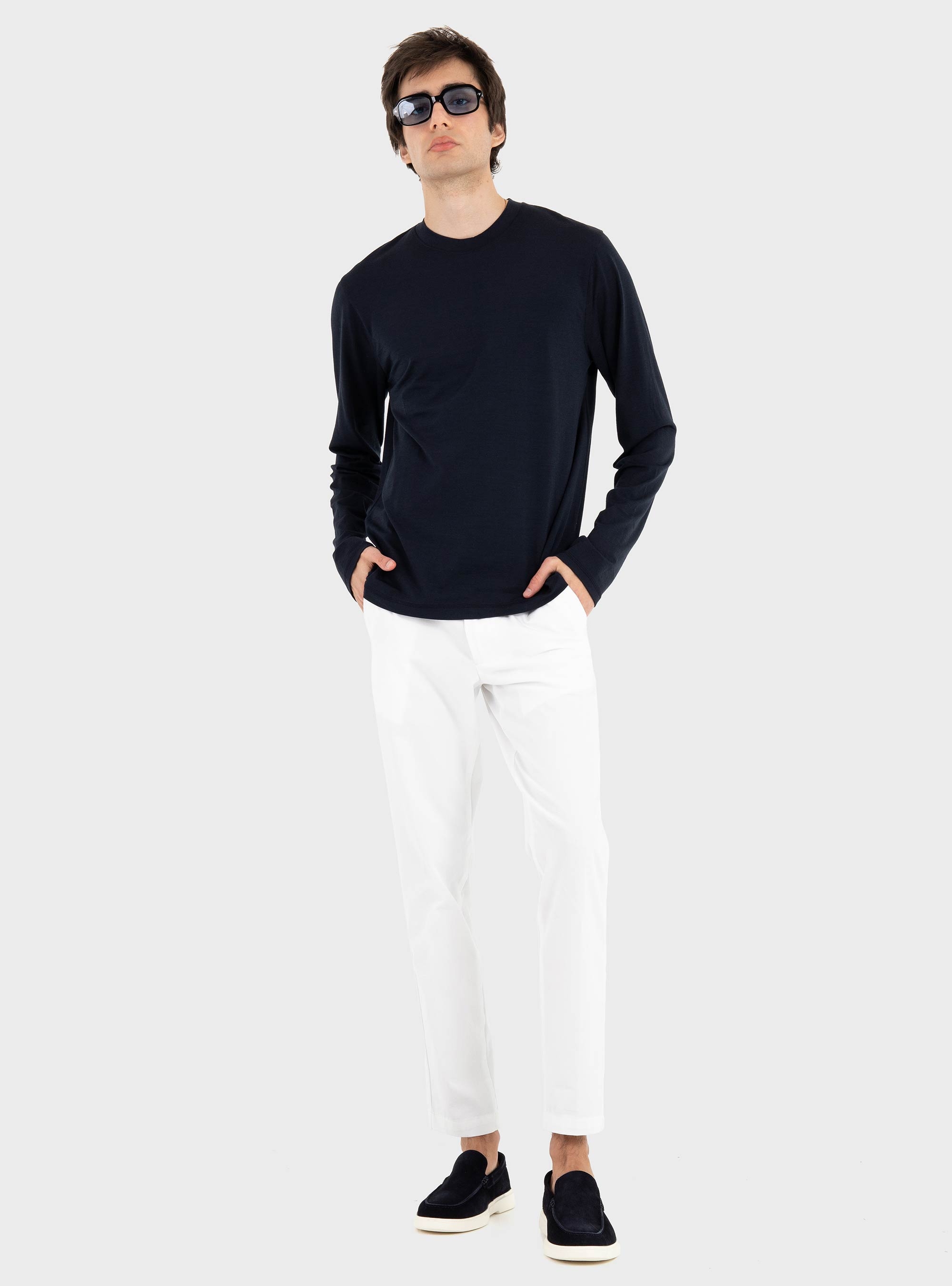 BOSS Slim-Fit Trousers In Cotton-Blend Twill P-Kaiton1-Zip - White