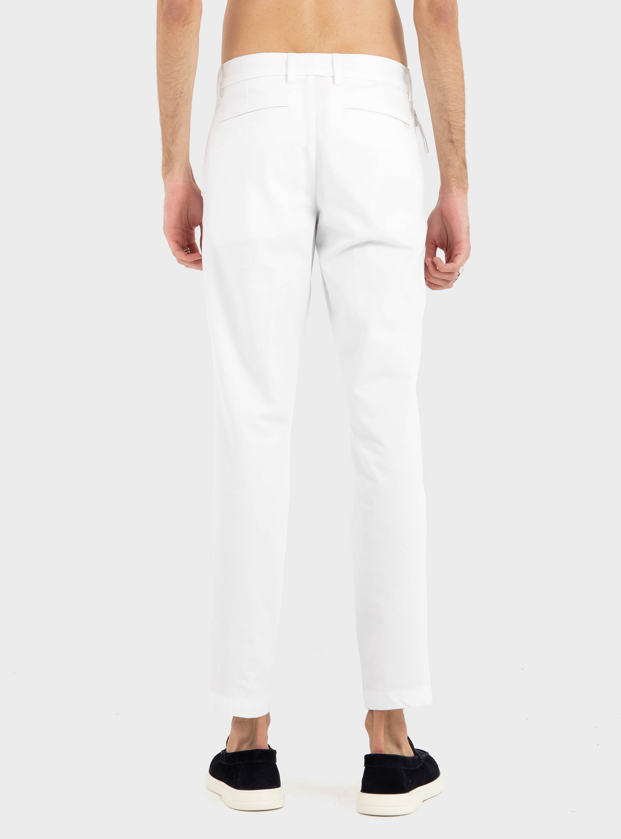 BOSS Slim-Fit Trousers In Cotton-Blend Twill P-Kaiton1-Zip - White