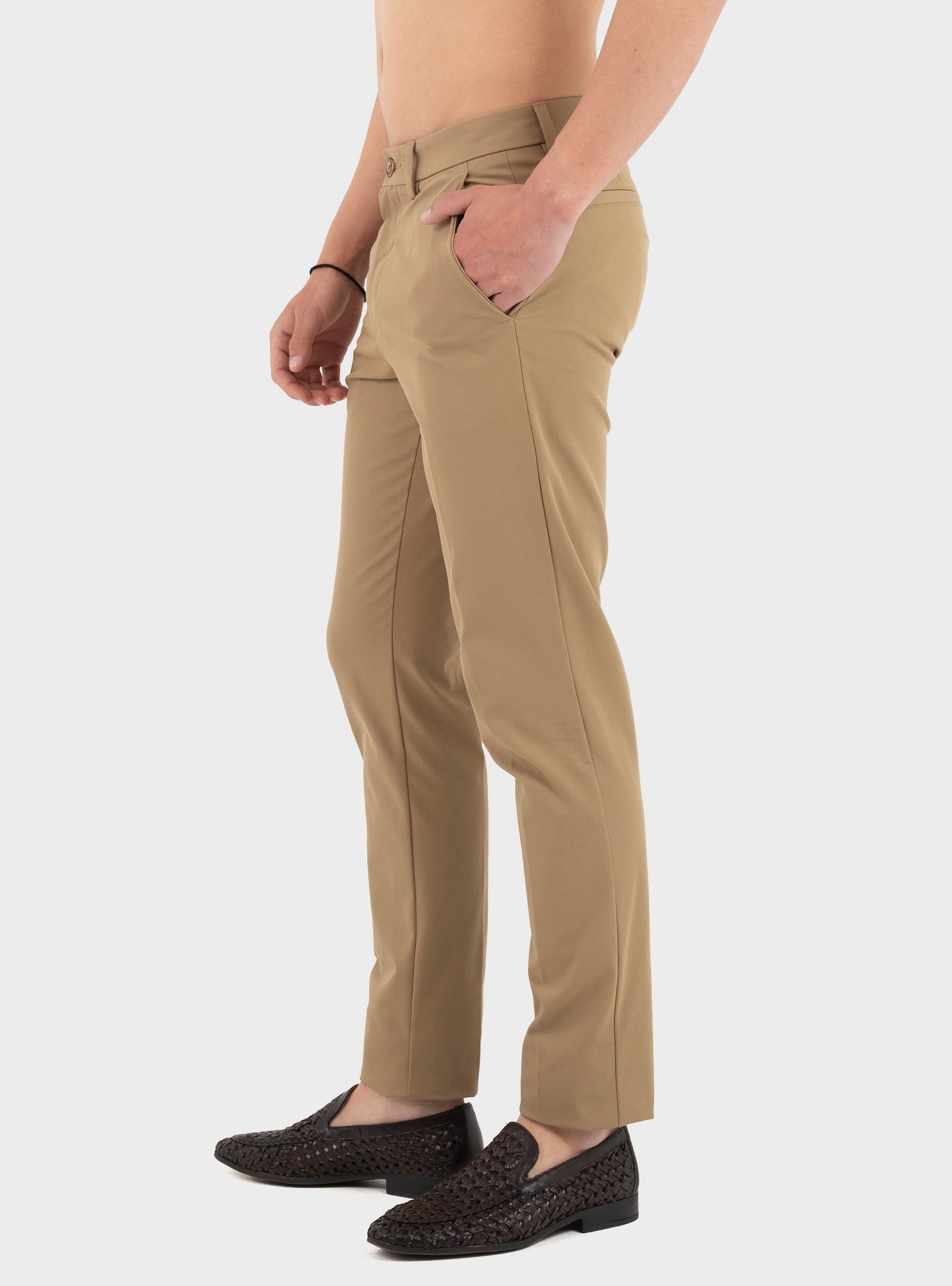 BOSS Slim-Fit Trousers In Cotton-Blend Twill P-Kaiton1-Zip - Beige