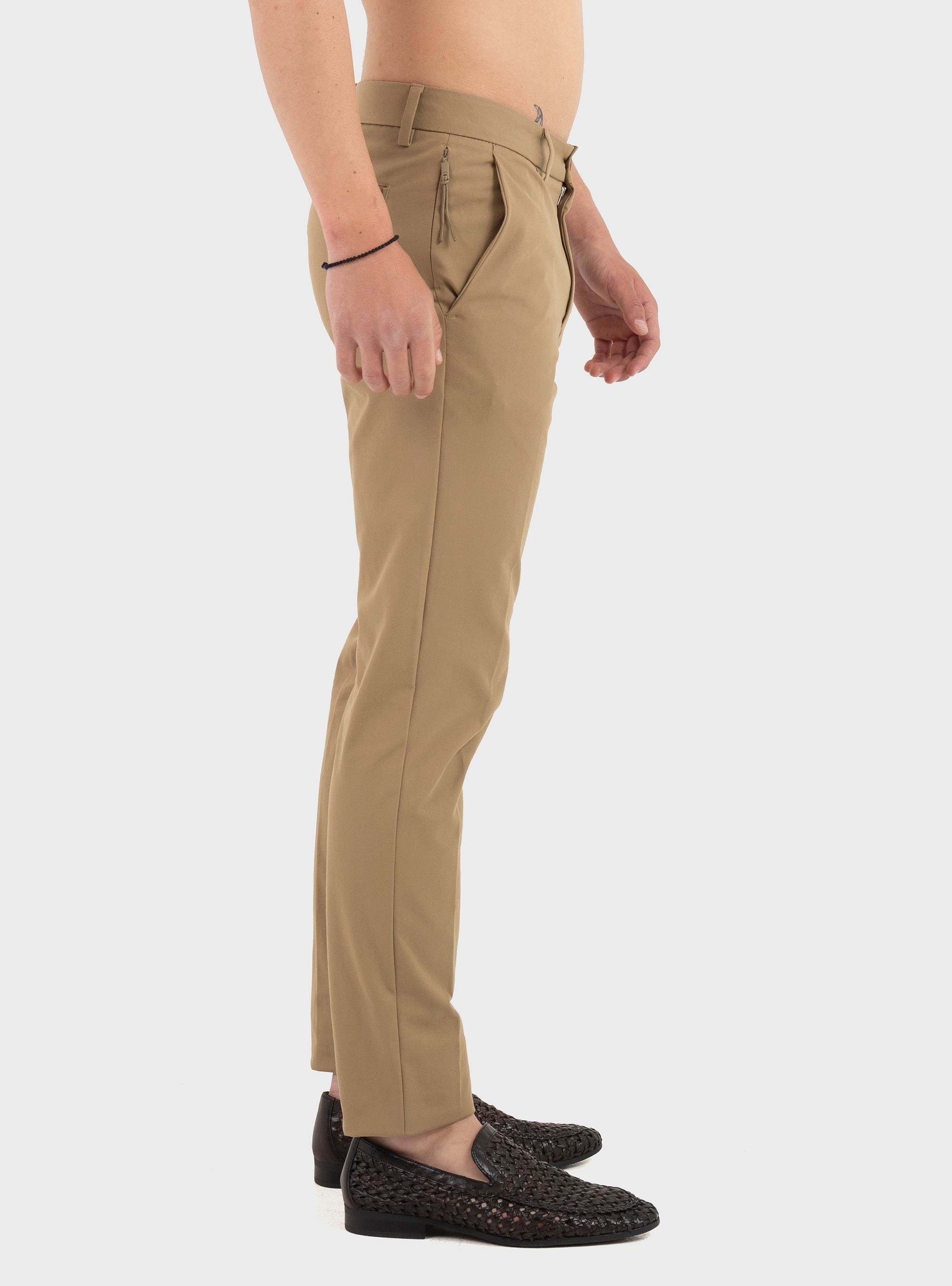 BOSS Slim-Fit Trousers In Cotton-Blend Twill P-Kaiton1-Zip - Beige