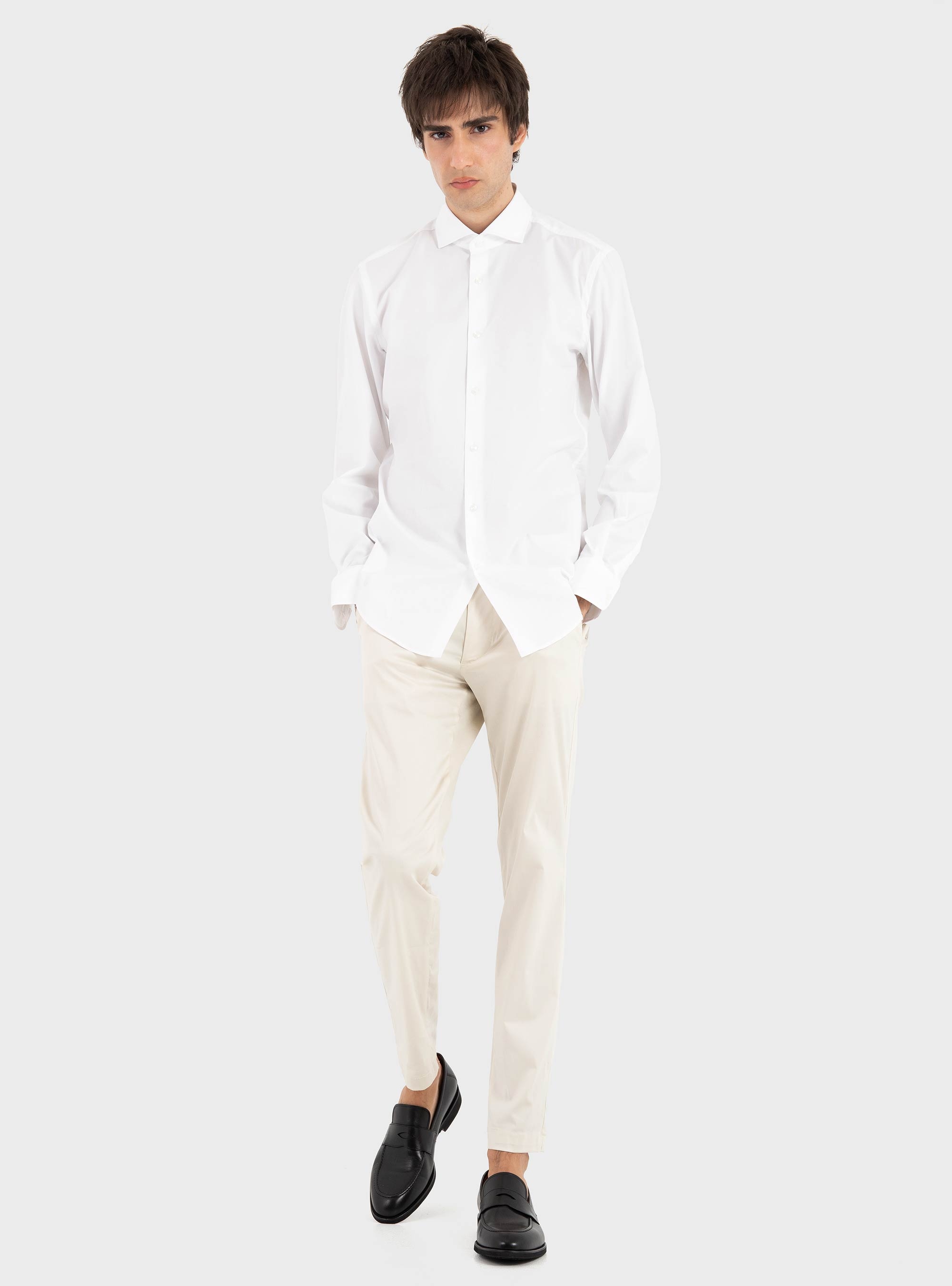 BOSS Slim-Fit Trousers In Cotton-Blend Twill P-Kaiton1 - Ecru
