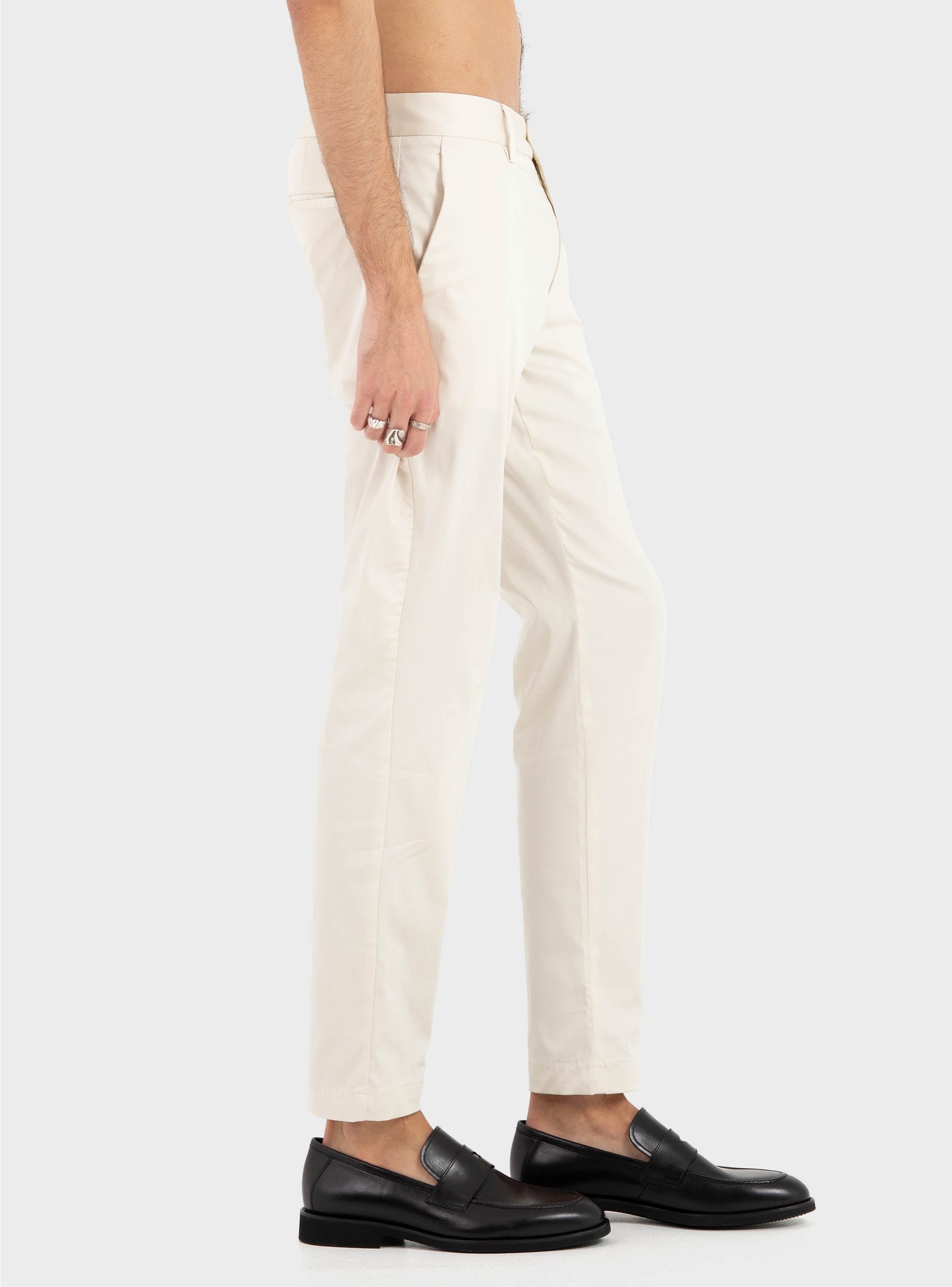 BOSS Slim-Fit Trousers In Cotton-Blend Twill P-Kaiton1 - Ecru