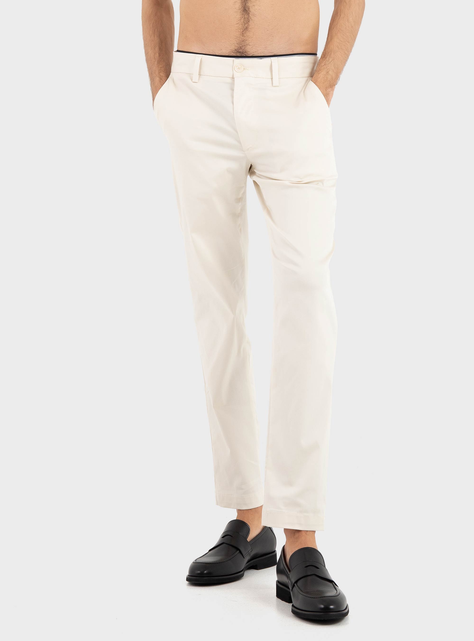 BOSS Slim-Fit Trousers In Cotton-Blend Twill P-Kaiton1 - Ecru