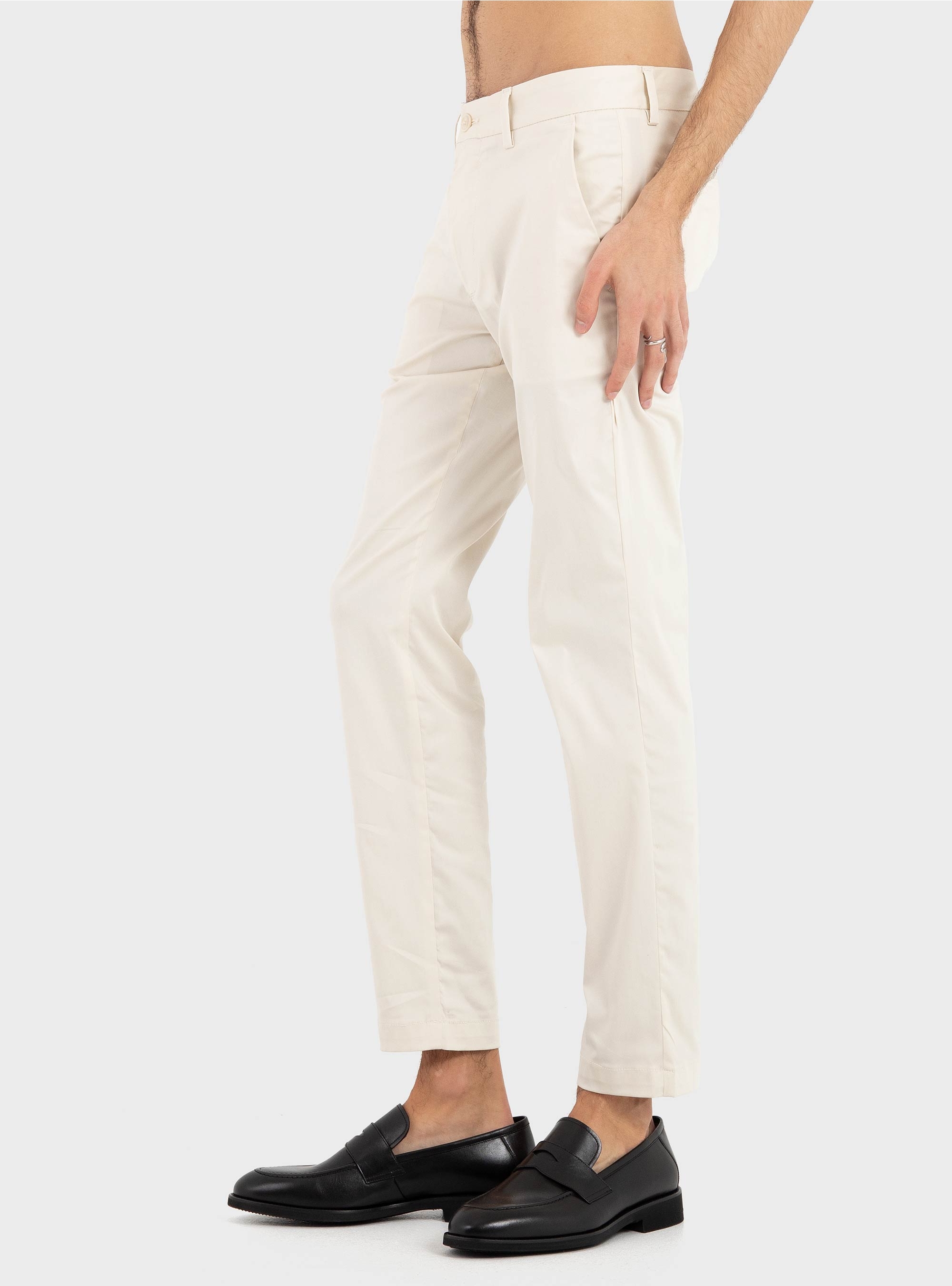 BOSS Slim-Fit Trousers In Cotton-Blend Twill P-Kaiton1 - Ecru