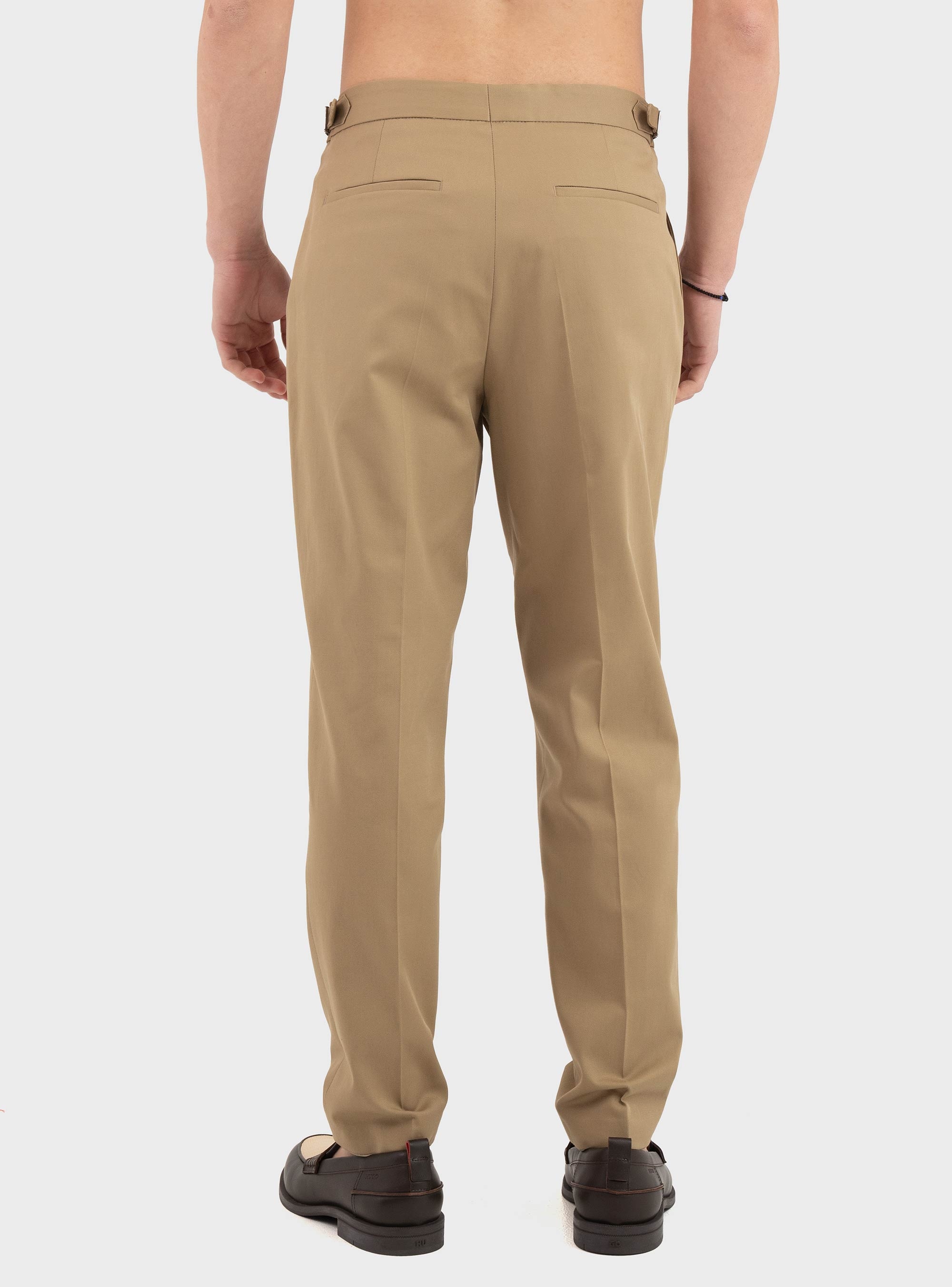 BOSS Tapered-Fit Trousers In Stretch Cotton C-Perino-PL-DTL-254 - Beige