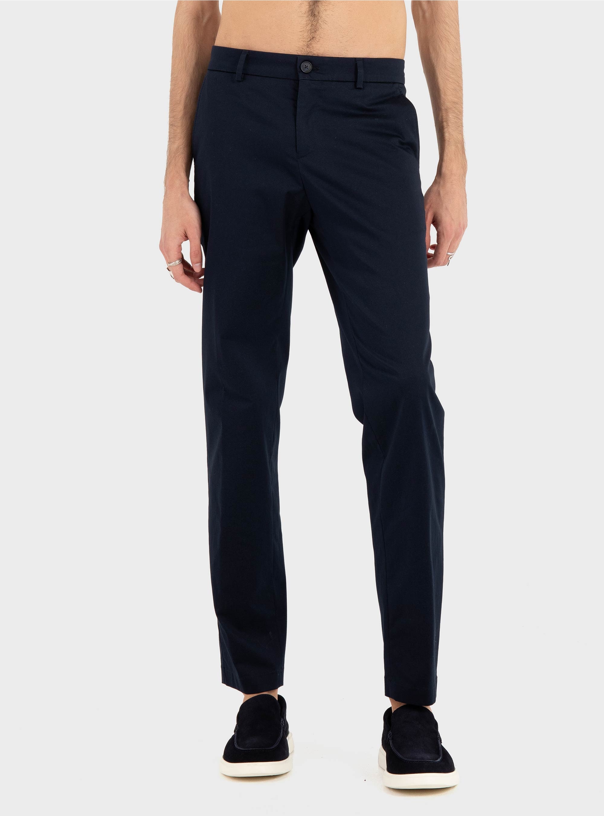 BOSS Slim-Fit Trousers In A Stretch-Cotton Blend P-Genius-W-WG-26#1F - Dark Blue