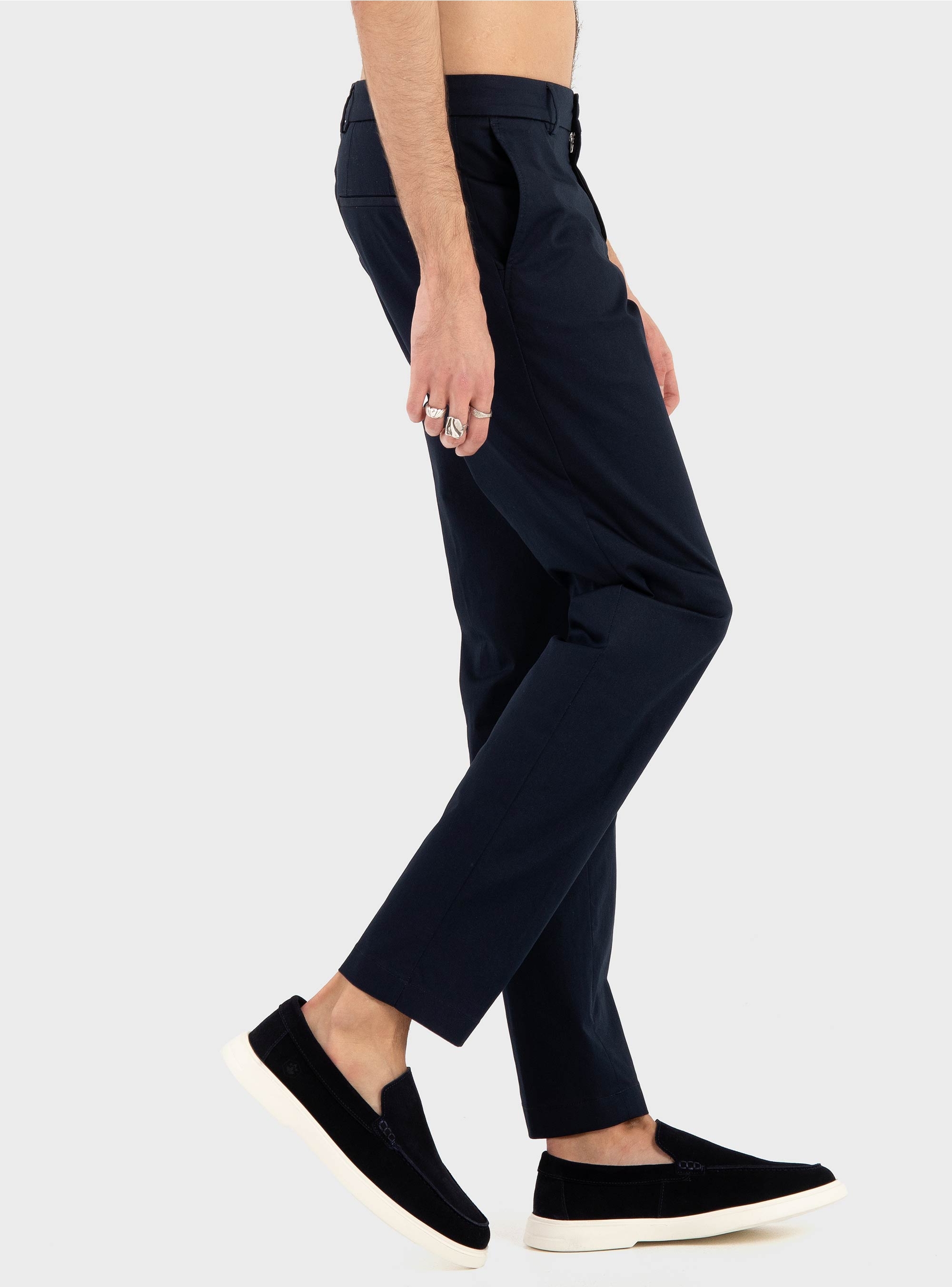 BOSS Slim-Fit Trousers In A Stretch-Cotton Blend P-Genius-W-WG-26#1F - Dark Blue