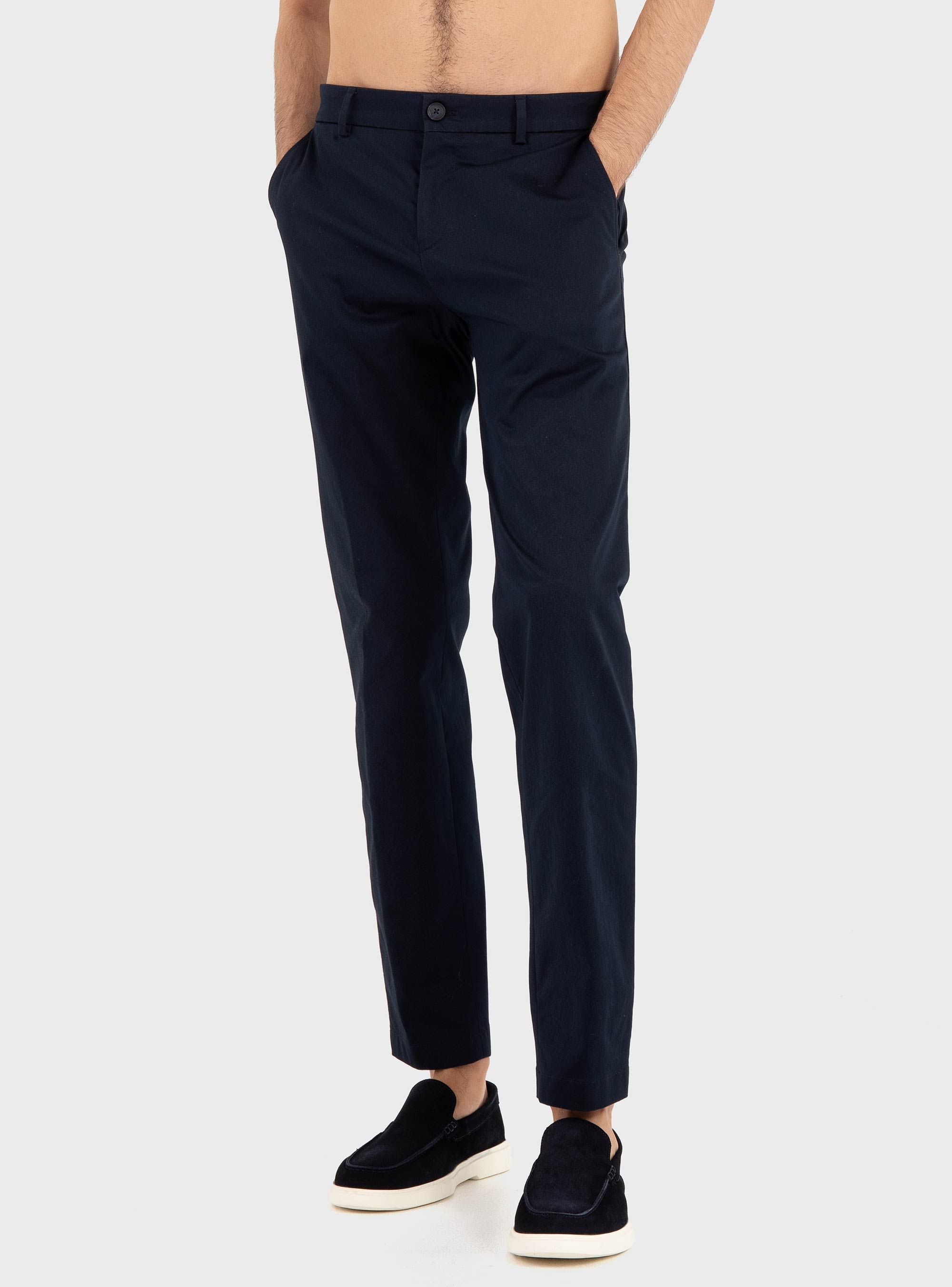 BOSS Slim-Fit Trousers In A Stretch-Cotton Blend P-Genius-W-WG-26#1F - Dark Blue