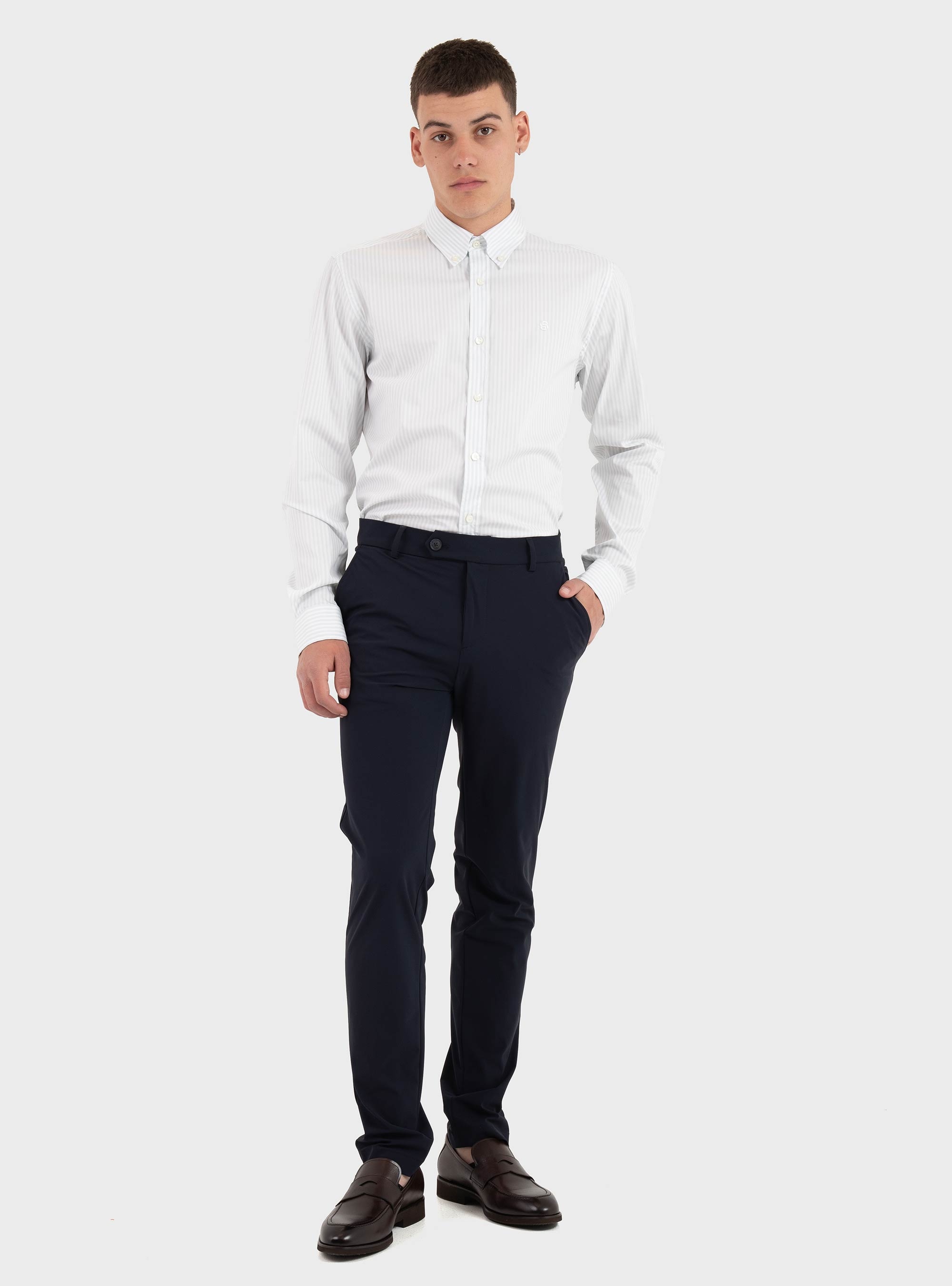 BOSS Slim-Fit Trousers In Performance-Stretch Fabric  P-Genius-EW-WG-261F - Dark Blue