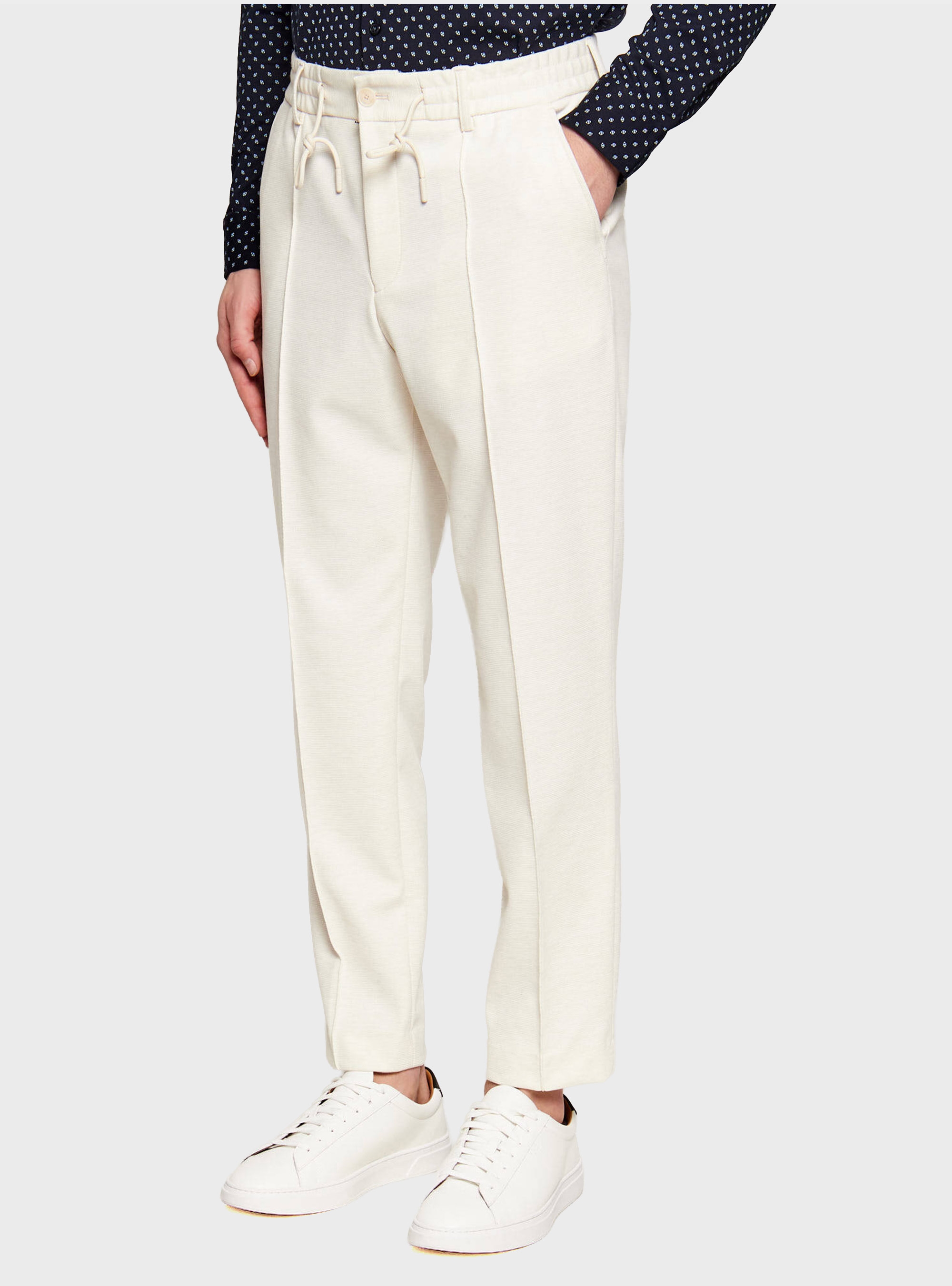 BOSS Tapered-Fit Trousers In Performance-Stretch Fabric P-Perin-JRDSWGPk261F - Ecru