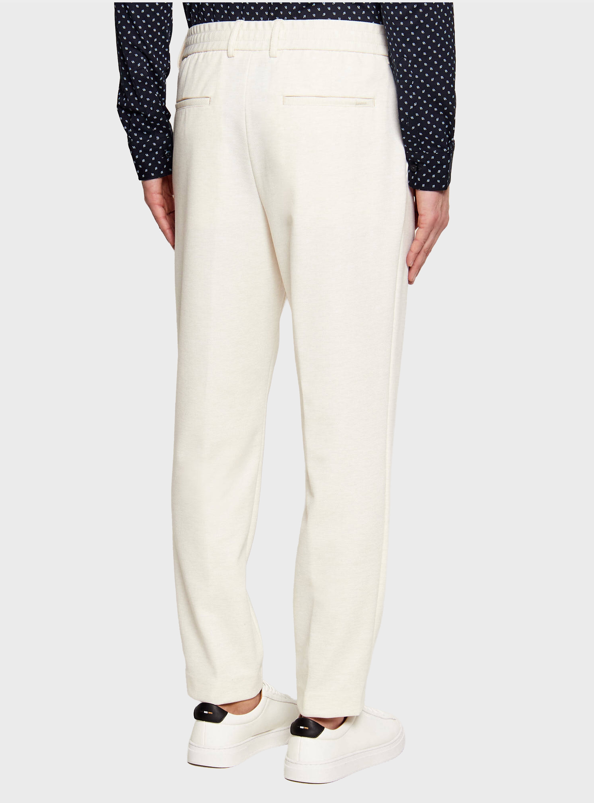 BOSS Tapered-Fit Trousers In Performance-Stretch Fabric P-Perin-JRDSWGPk261F - Ecru