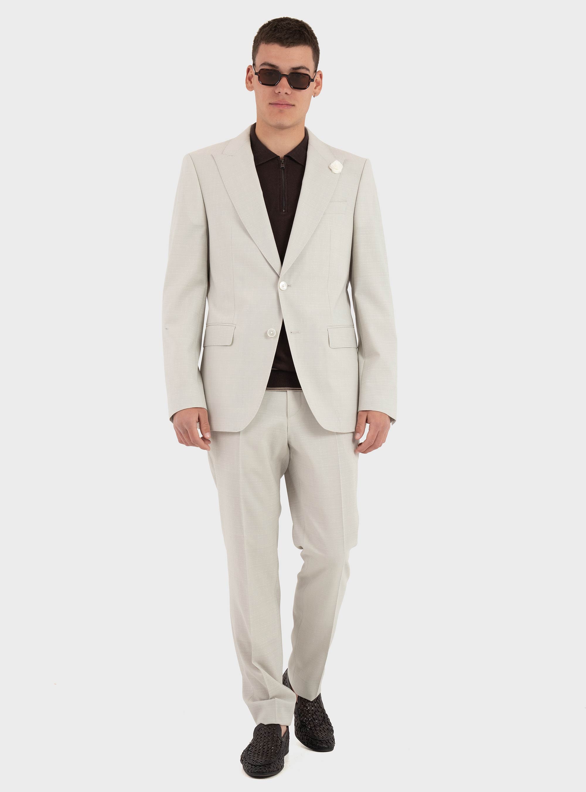 BOSS Slim-Fit Trousers H-Genius-253 - Ecru