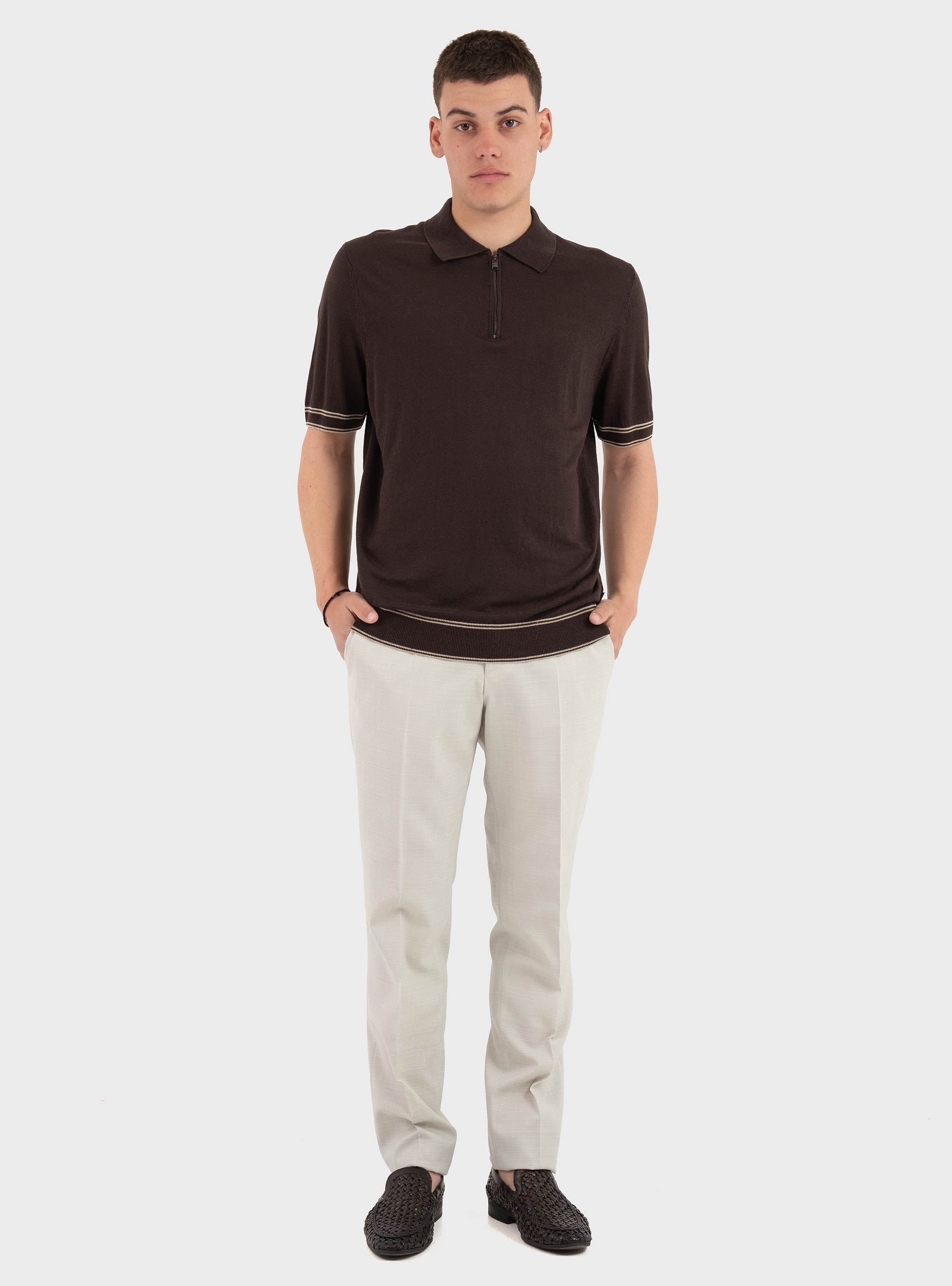 BOSS Slim-Fit Trousers H-Genius-253 - Ecru