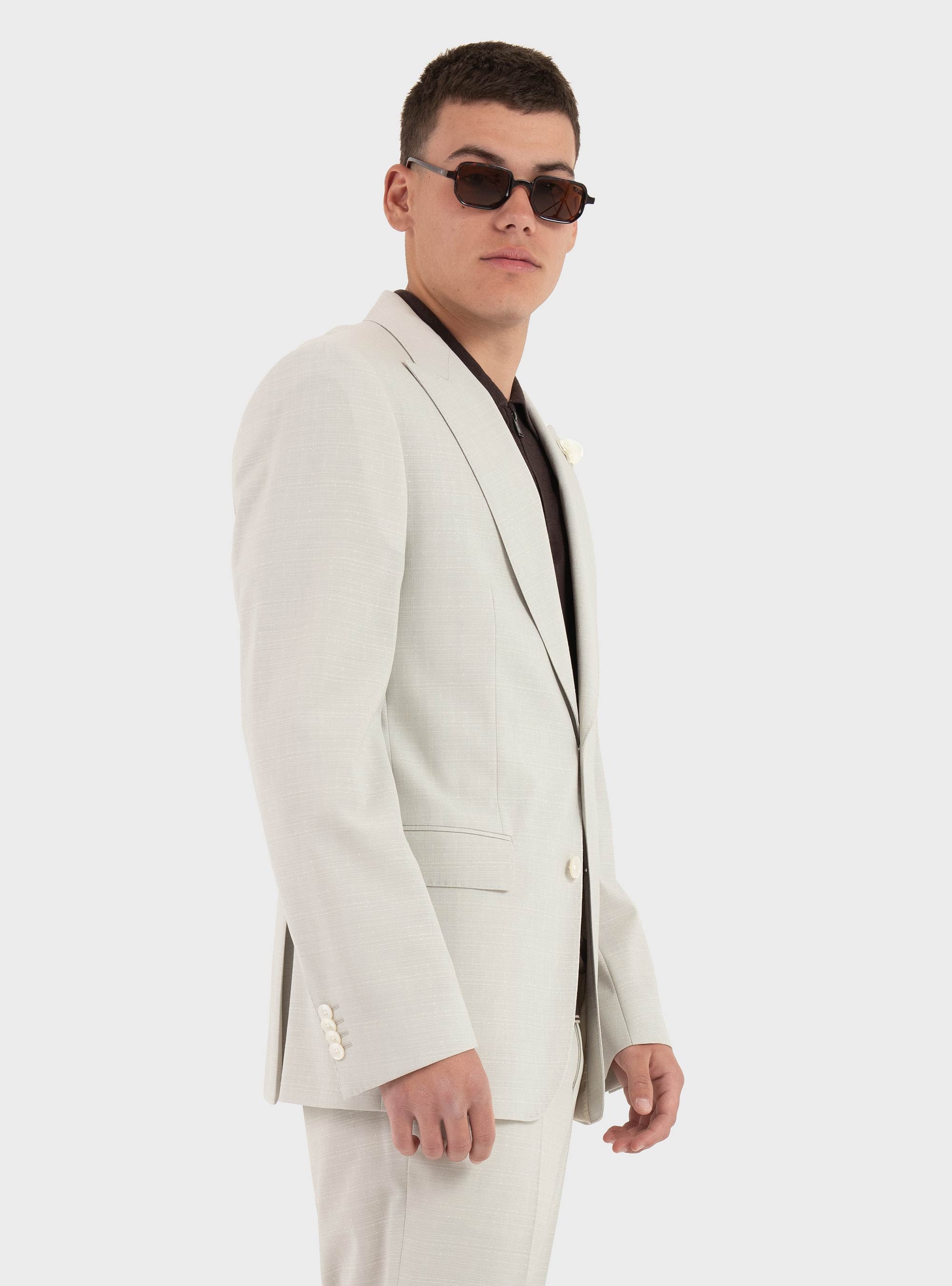 BOSS Slim Fit Blazer H-Hutson-Peak-261 - Ecru