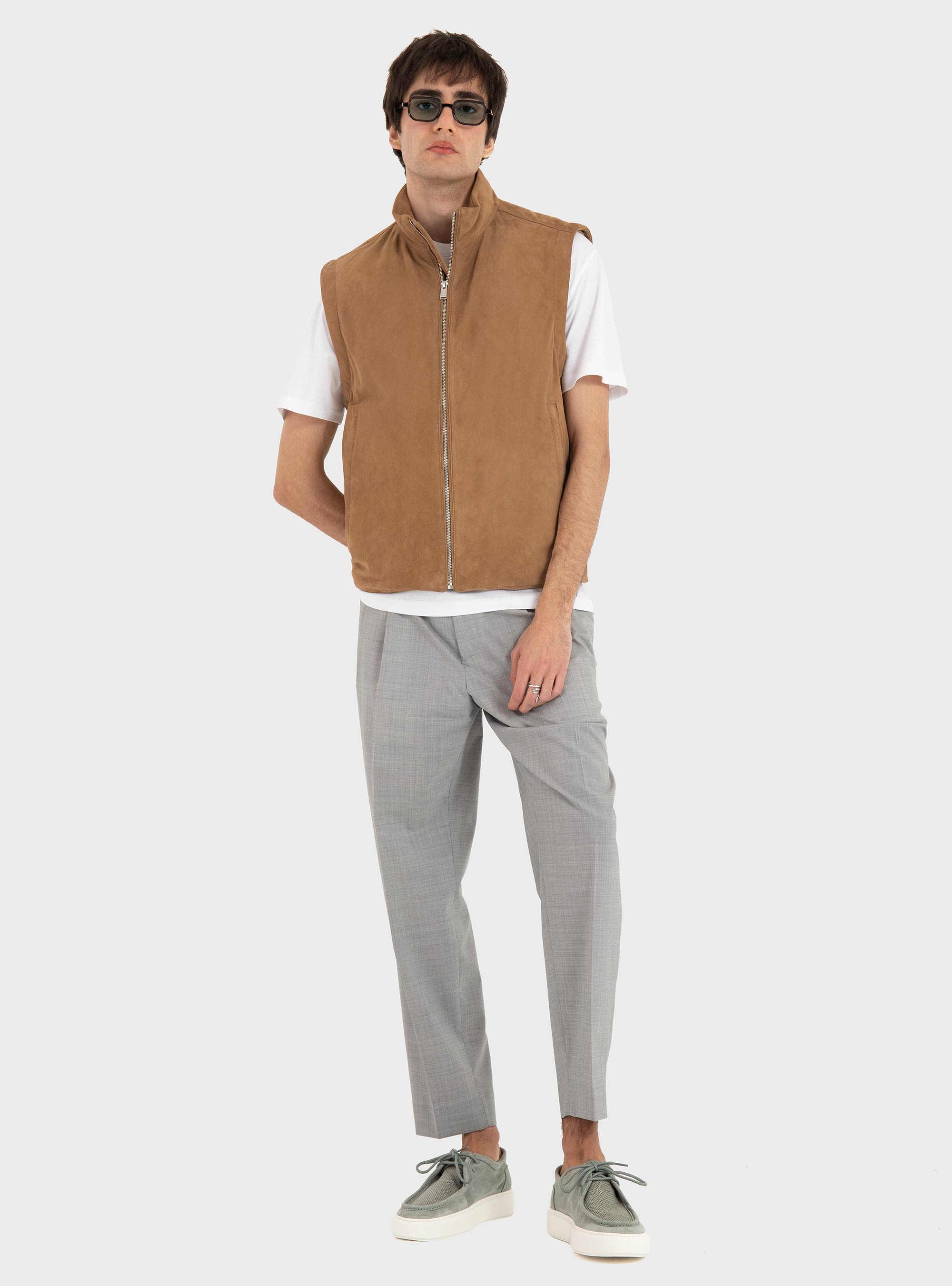 BOSS Suede Gilet H-Marens - Beige