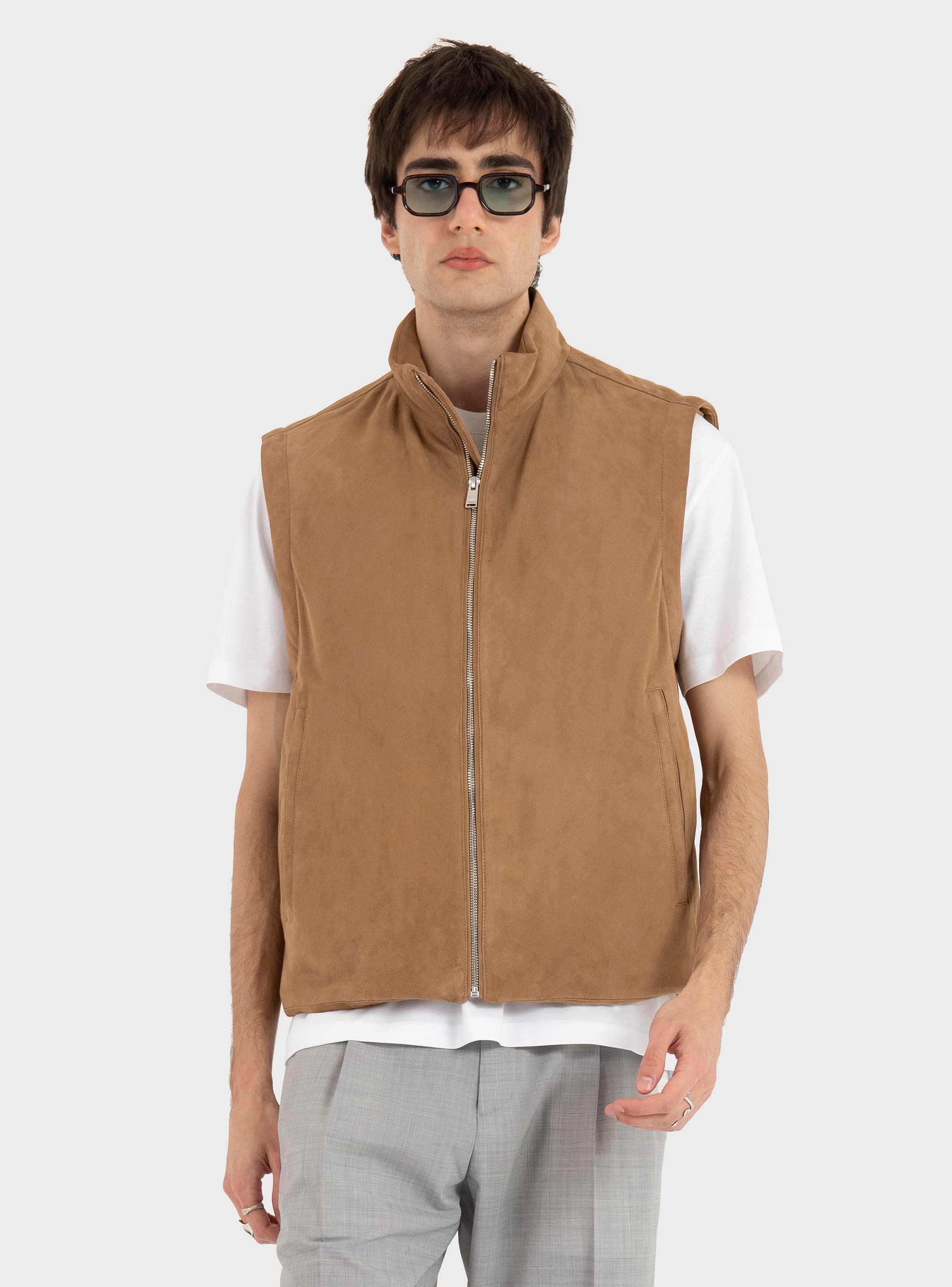 BOSS Suede Gilet H-Marens - Beige