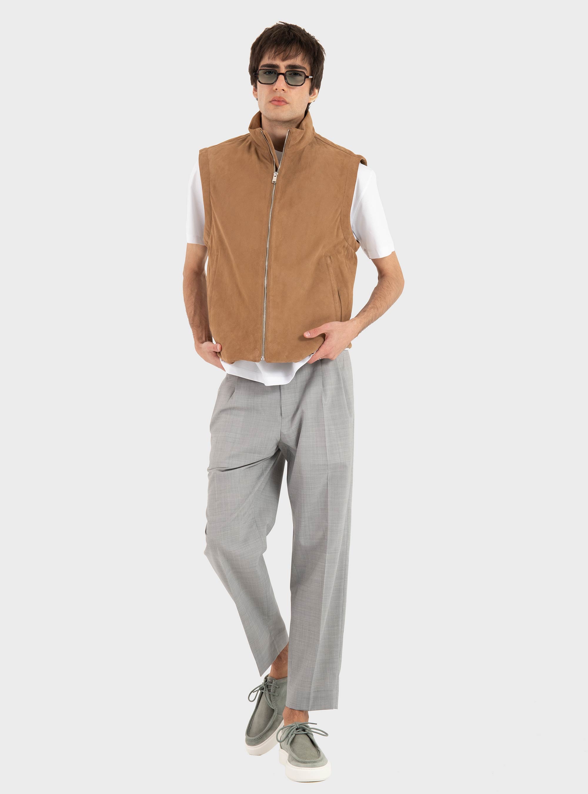 BOSS Suede Gilet H-Marens - Beige
