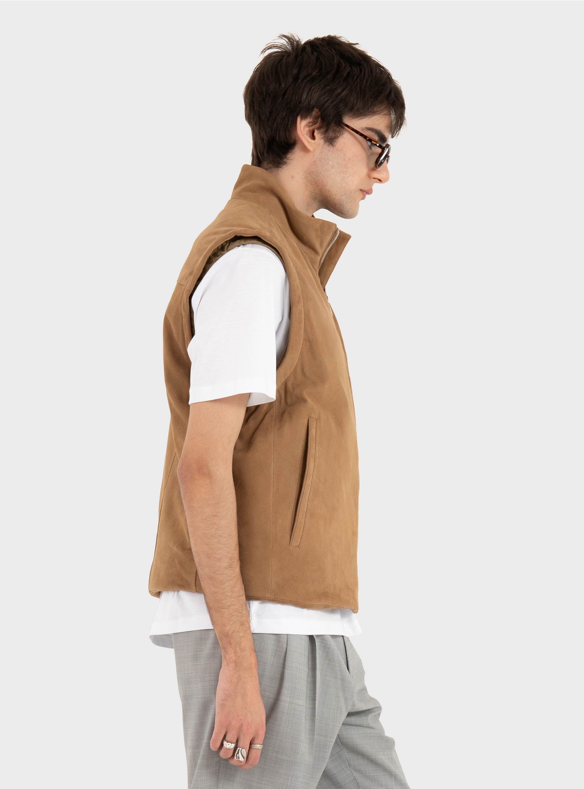 BOSS Suede Gilet H-Marens - Beige